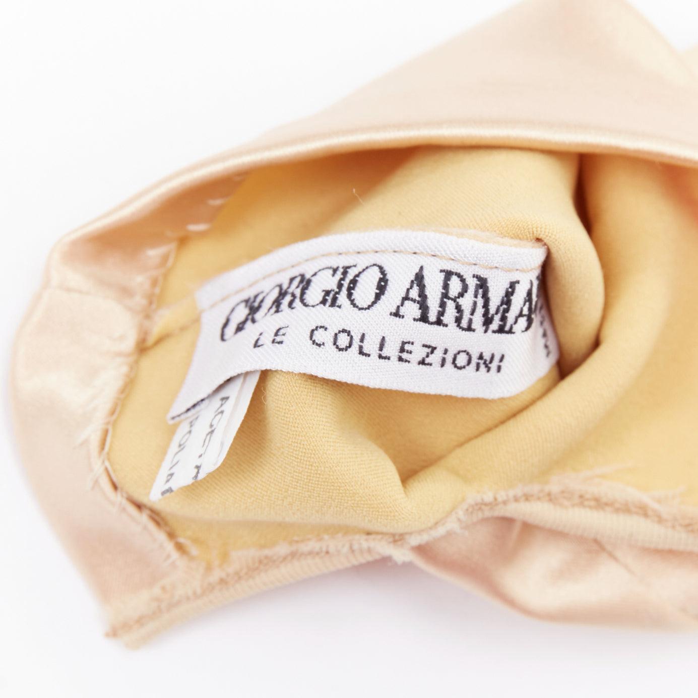 Women's GIORGIO ARMANI champagne gold satin short evening gloves For Sale
