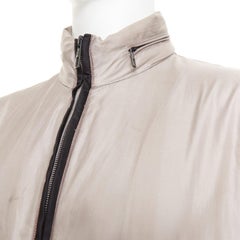 GIORGIO ARMANI champagner-silberne technische Blouson-Bomberjacke mit Reißverschluss IT48 M
