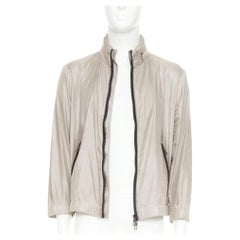 GIORGIO ARMANI champagner-silberne technische Blouson-Bomberjacke mit Reißverschluss IT48 M
