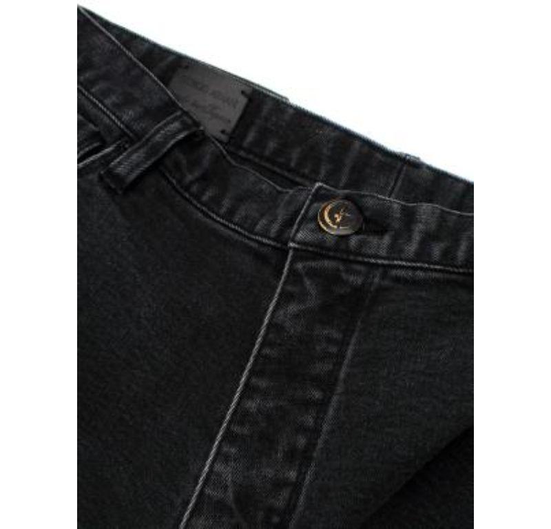 Women's or Men's Giorgio Armani charcoal faded denim straight leg jeans For Sale