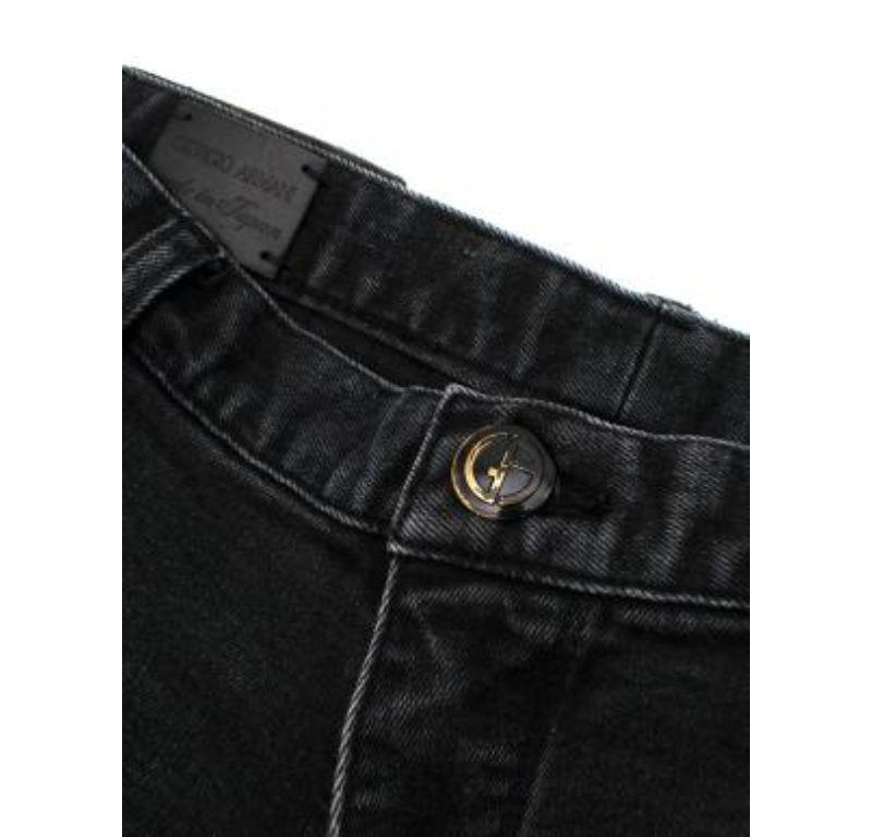 Giorgio Armani charcoal faded denim straight leg jeans For Sale 1