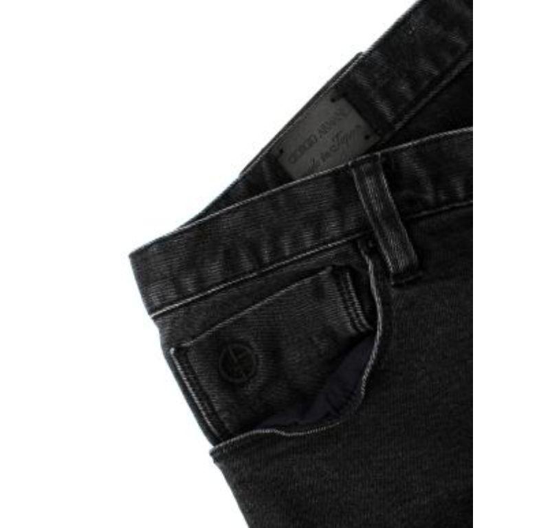 Giorgio Armani charcoal faded denim straight leg jeans For Sale 2