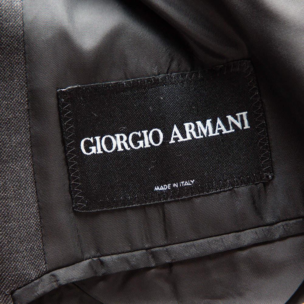 Men's Giorgio Armani Charcoal Grey Wool Suit 5XL For Sale