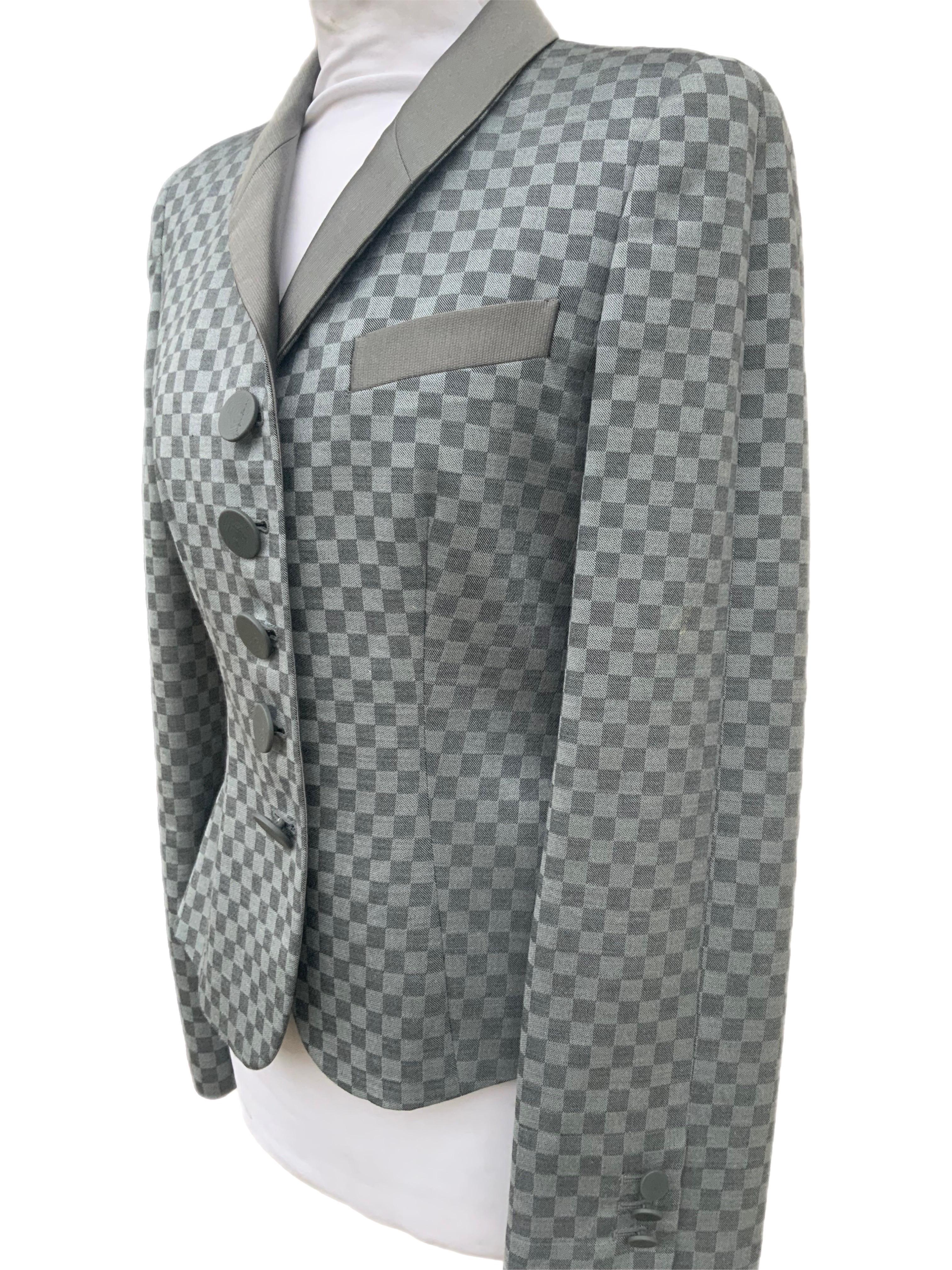 Giorgio Armani checkered blazer For Sale 2