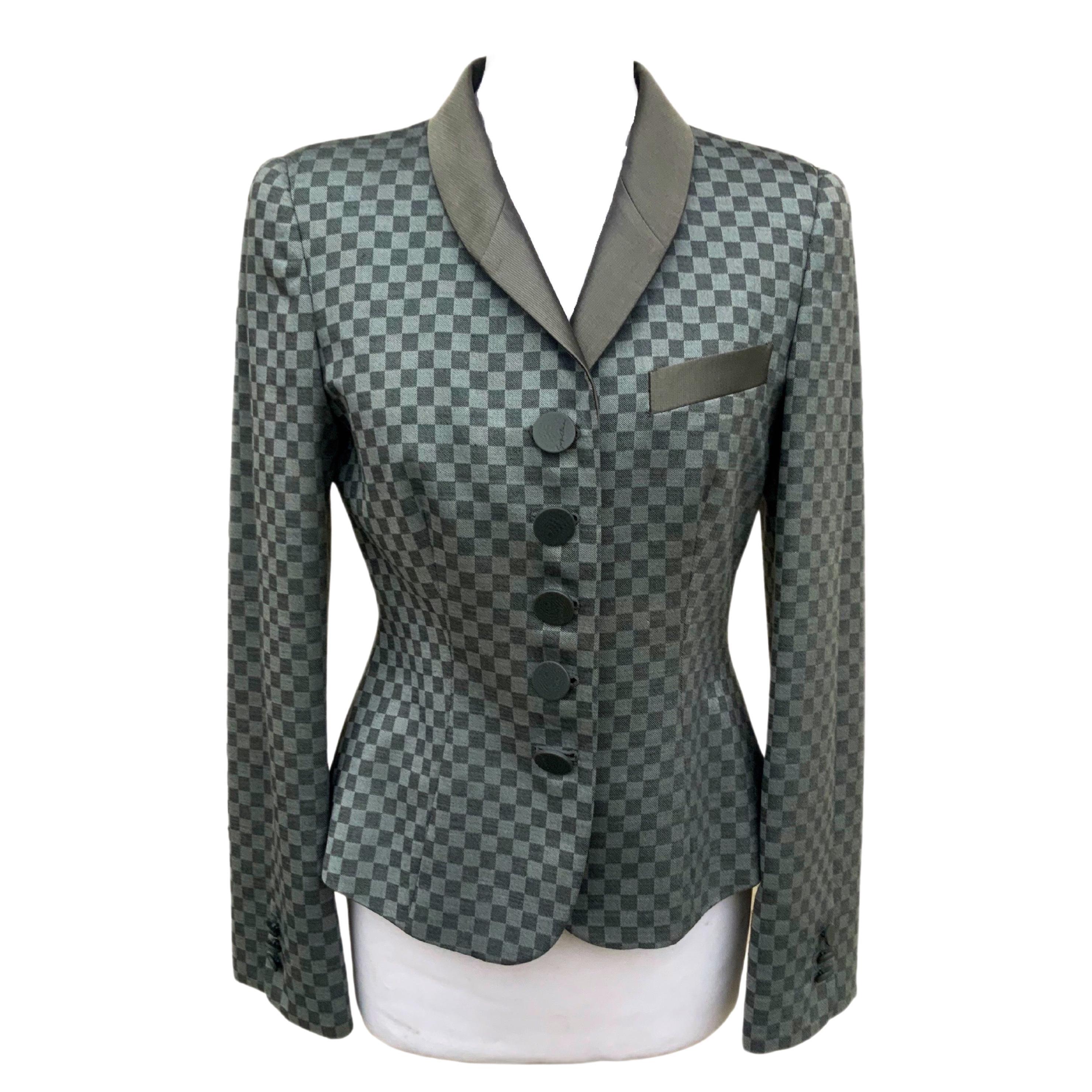 Giorgio Armani checkered blazer For Sale