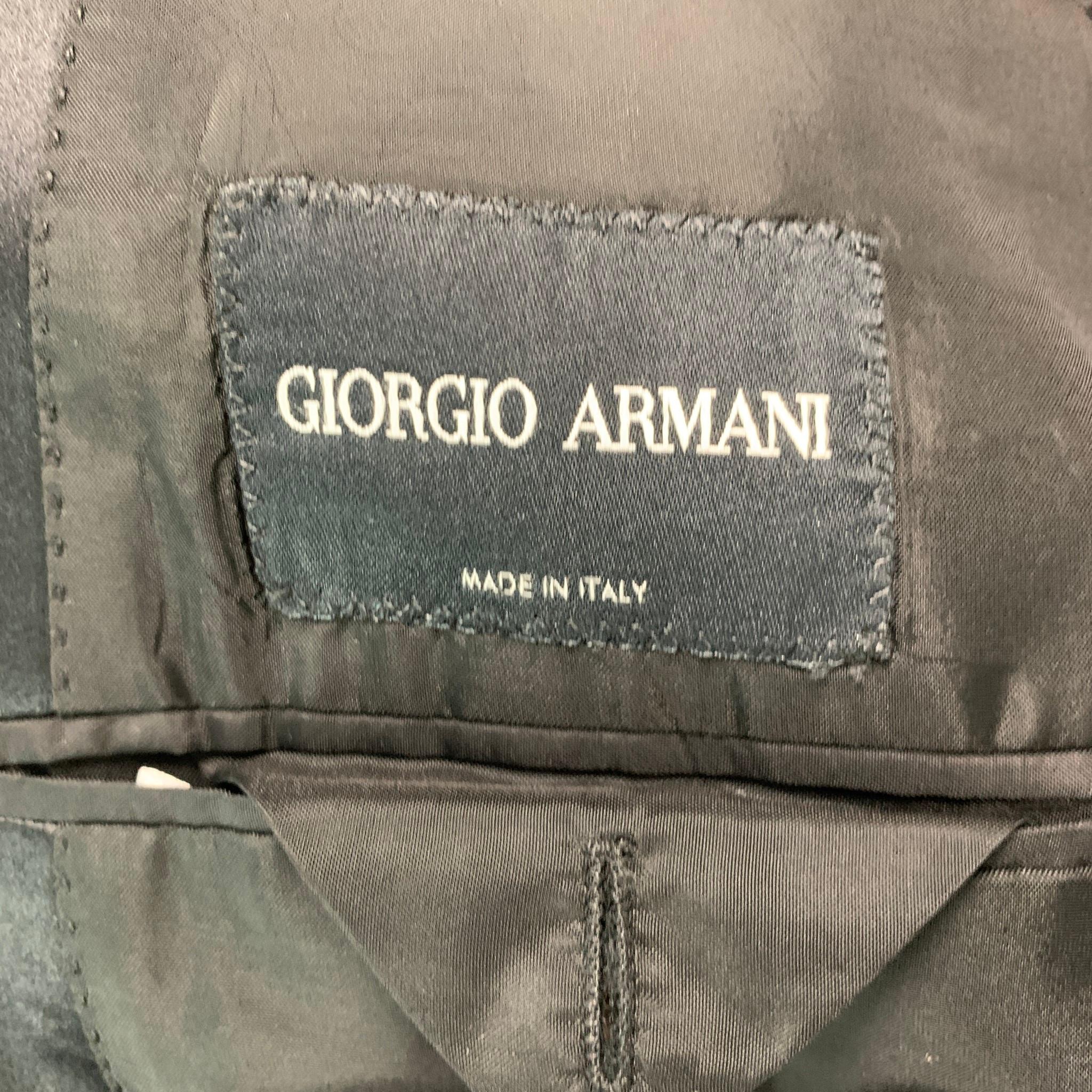 GIORGIO ARMANI Chest Size 42 Black Solid Wool Tuxedo Sport Coat 1