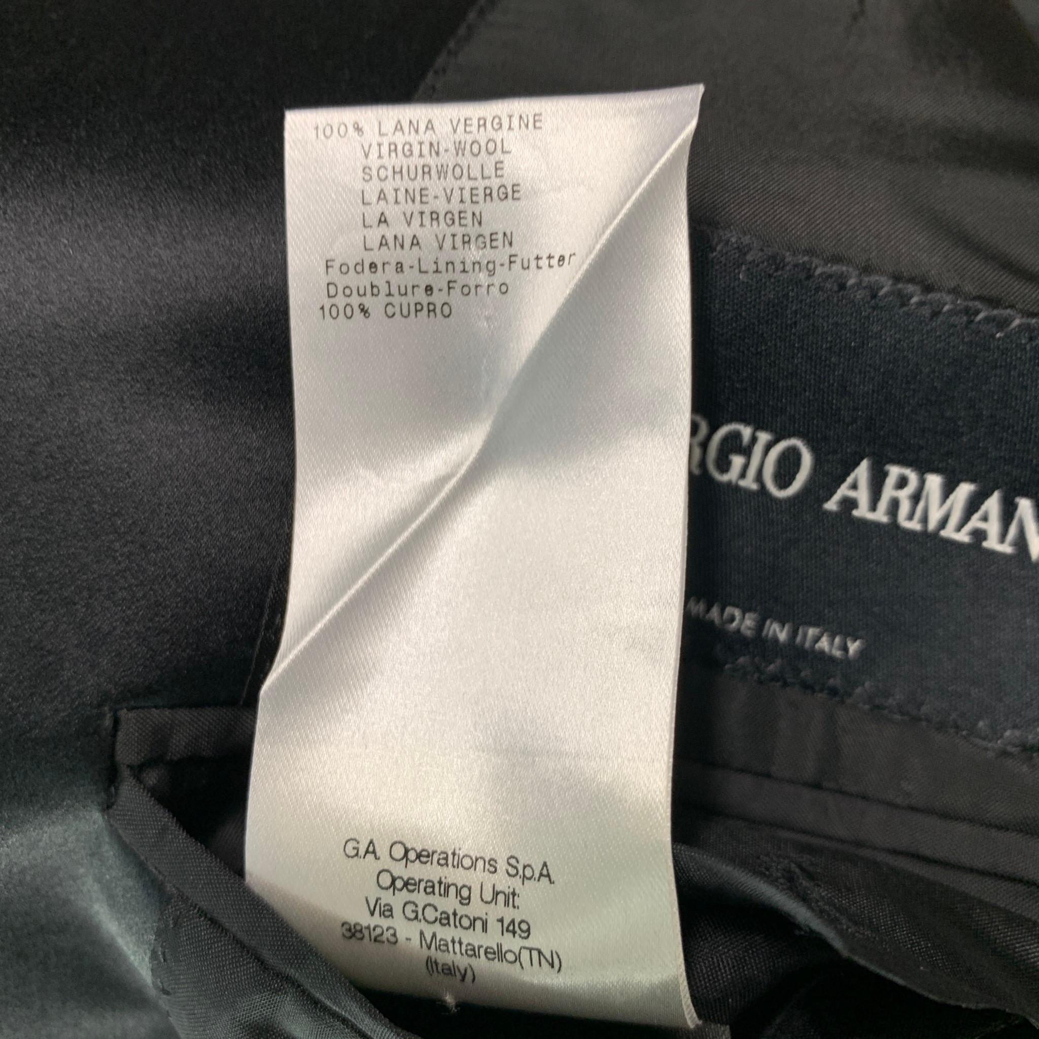 GIORGIO ARMANI Chest Size 42 Black Solid Wool Tuxedo Sport Coat 3