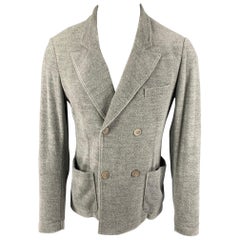 GIORGIO ARMANI Chest Size 42 Gray Cotton Blend Double Breasted Sport Coat