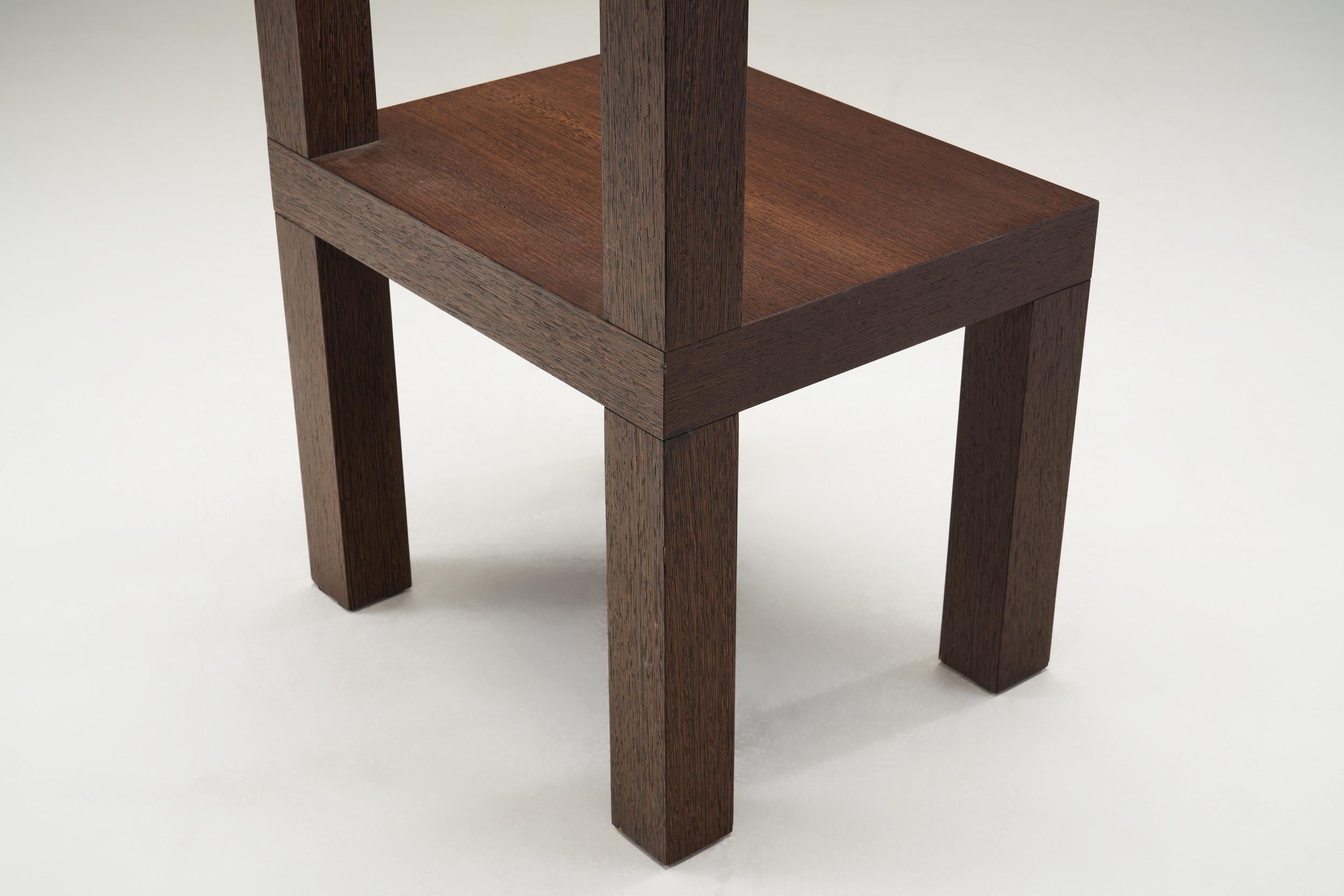 Giorgio Armani Chestnut Constructivist Side Chairs, Italy, 1990s For Sale 3