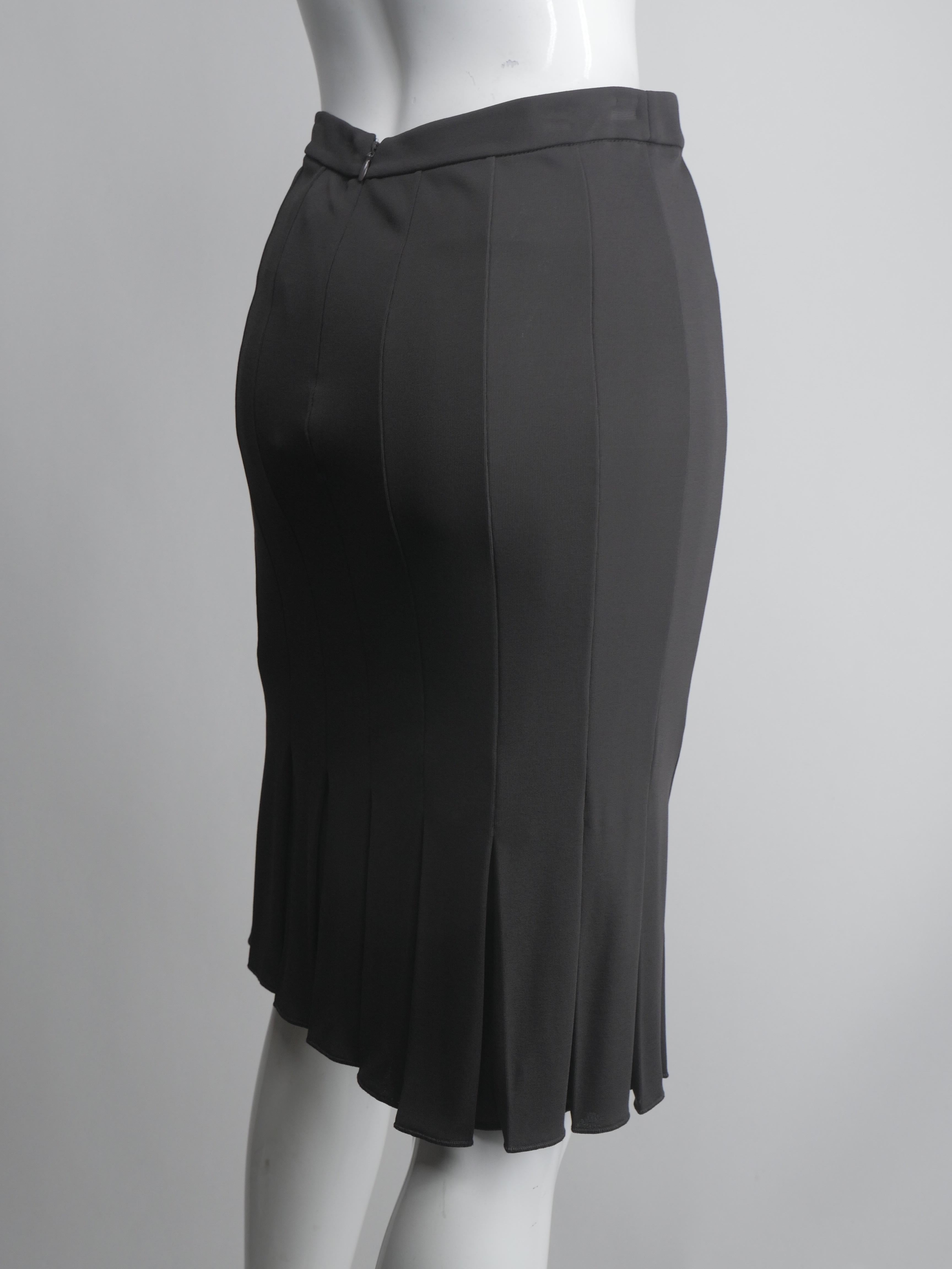 Giorgio Armani Chocolate Brown Size 4 Pleated Skirt 2