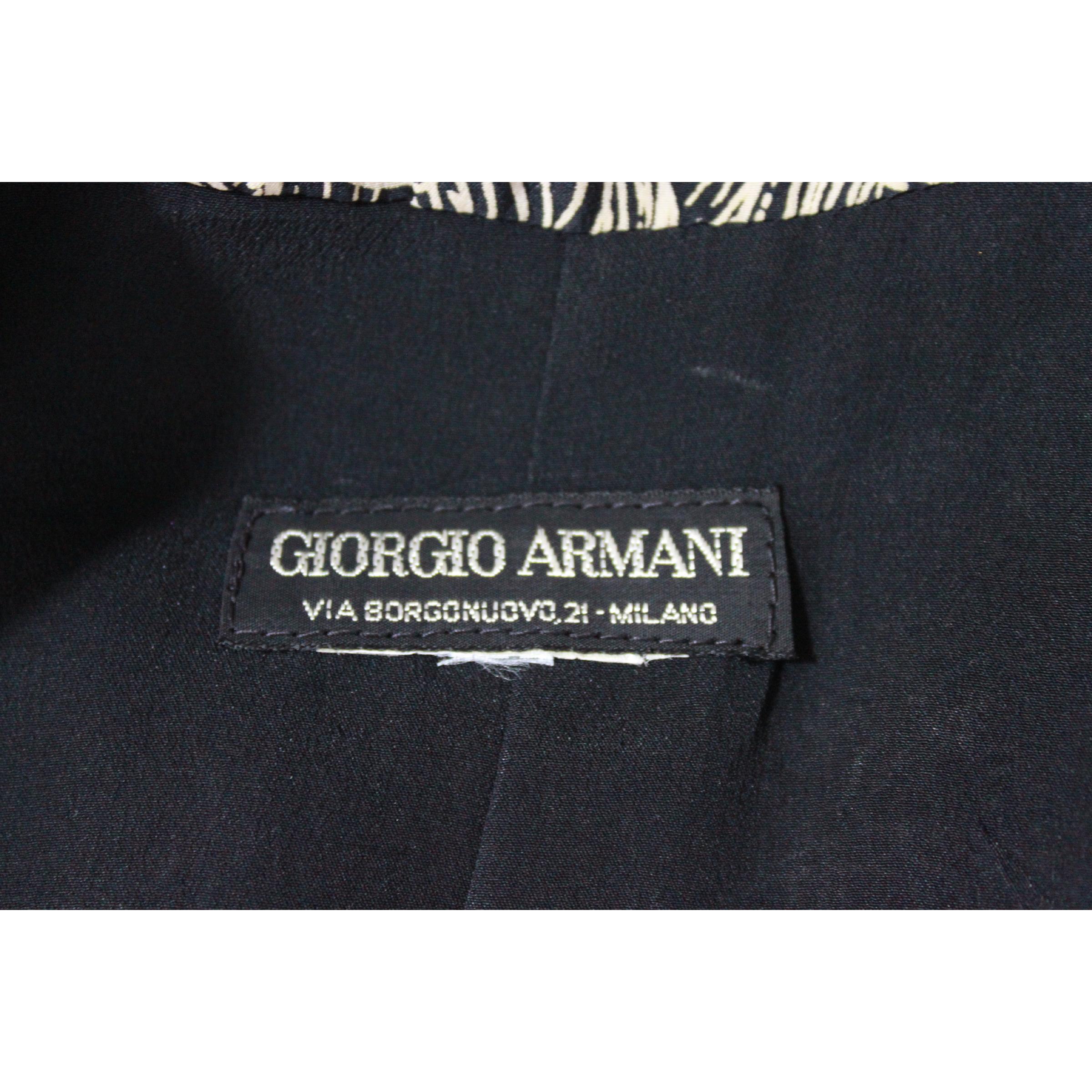 Giorgio Armani Classic Black White Silk Ceremony Jacket 1990s 2