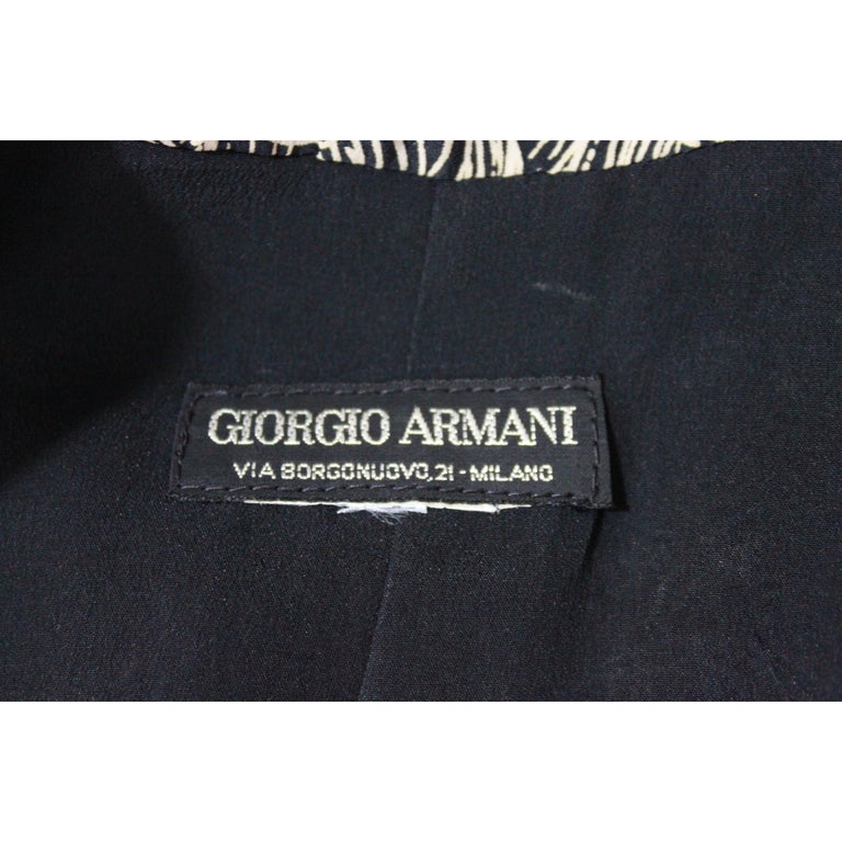 Giorgio Armani Classic Black White Silk Ceremony Jacket 1990s For Sale ...