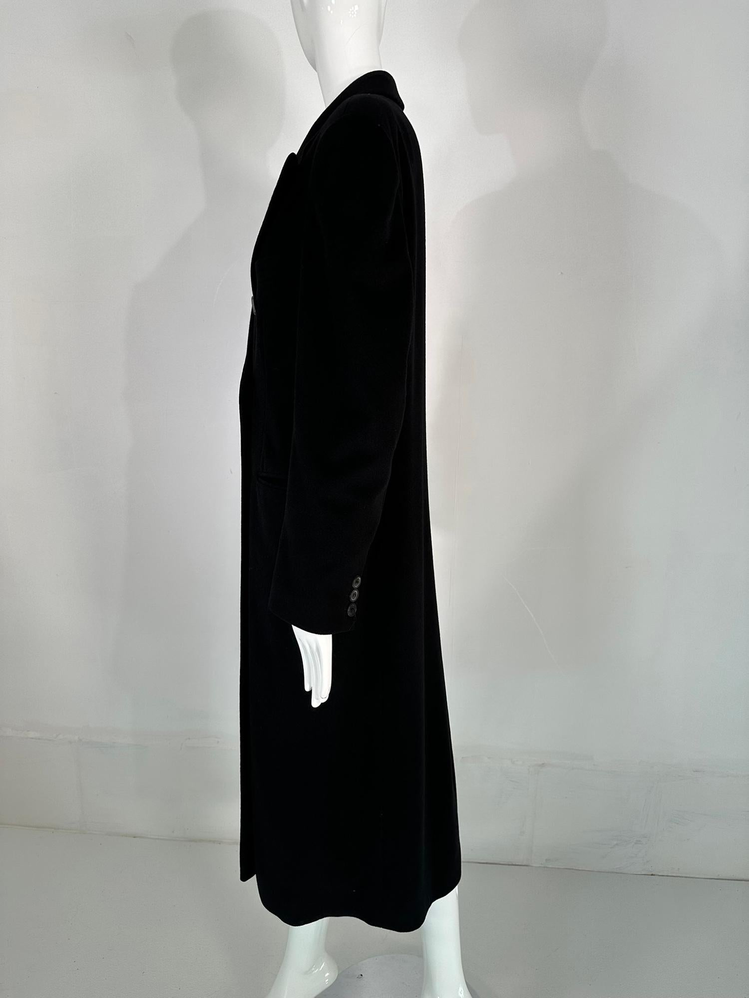 Giorgio Armani Classico Black Label Black Cashmere Double Breasted Winter Coat 6