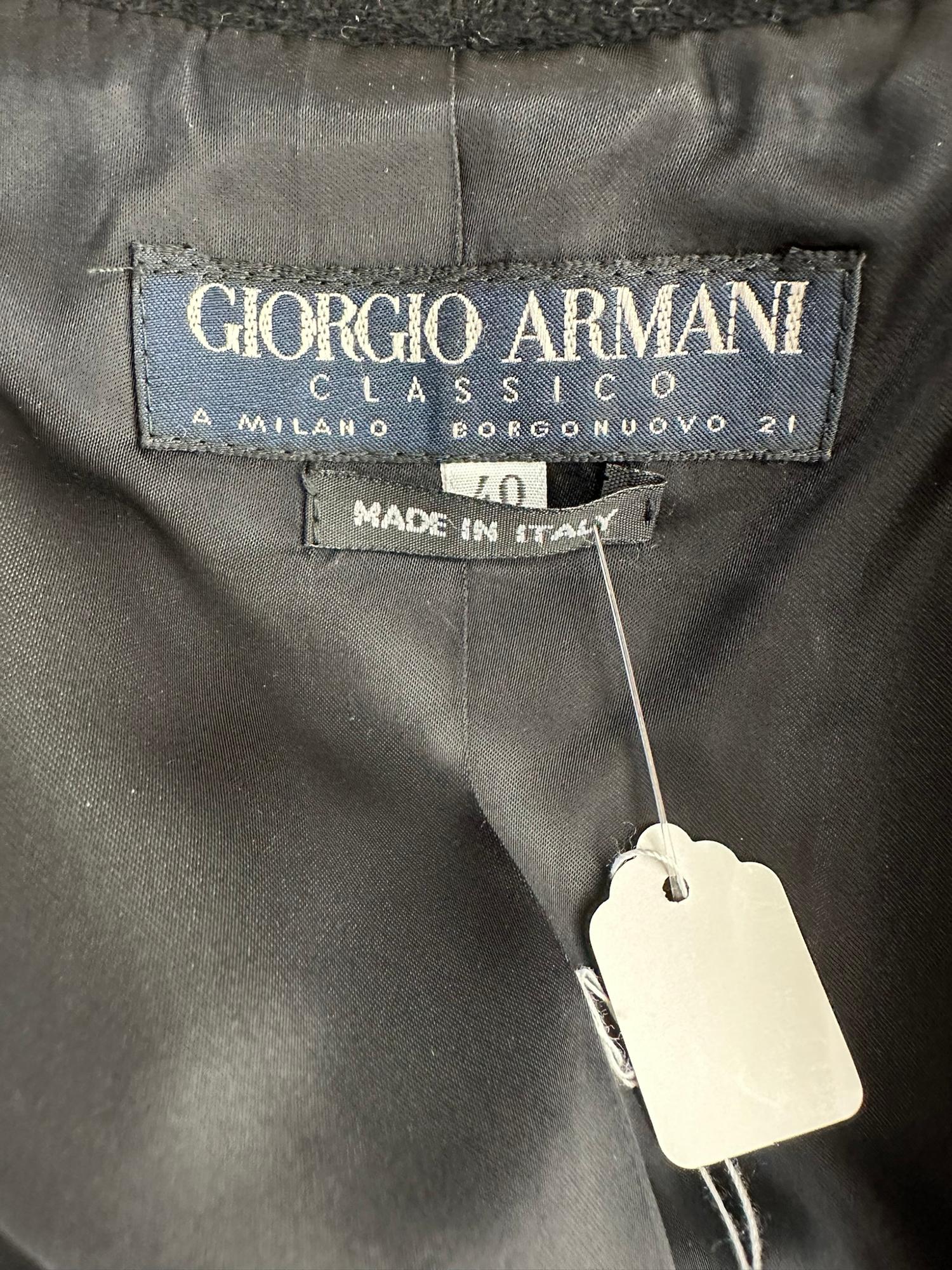 Giorgio Armani Classico Black Label Black Cashmere Double Breasted Winter Coat 9