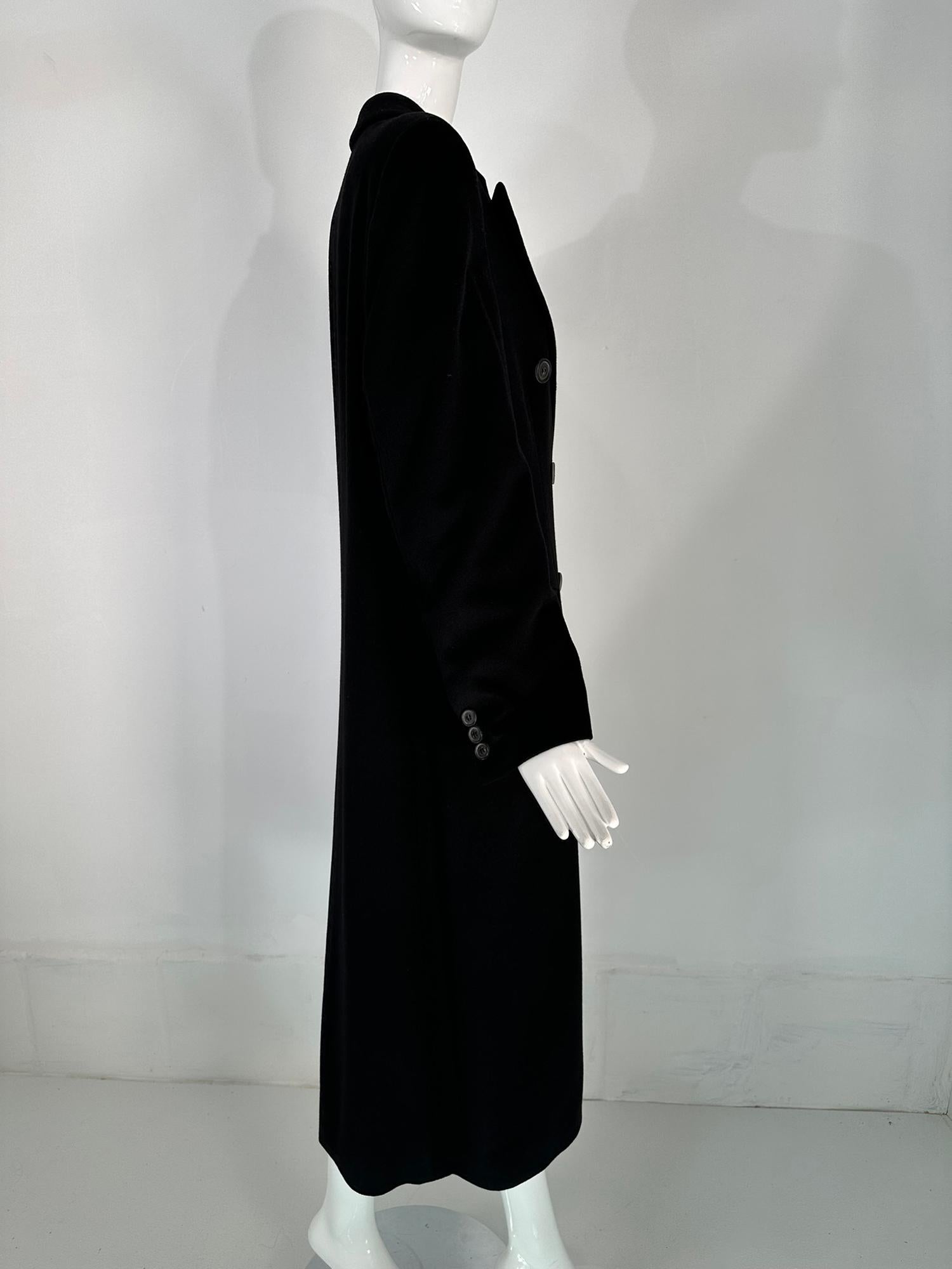 Giorgio Armani Classico Black Label Black Cashmere Double Breasted Winter Coat 1