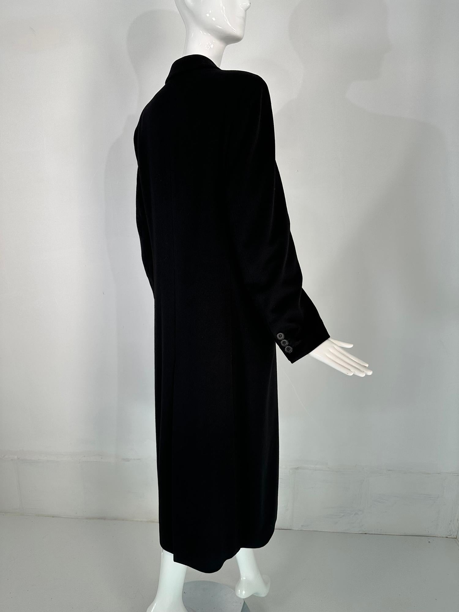 Giorgio Armani Classico Black Label Black Cashmere Double Breasted Winter Coat 2