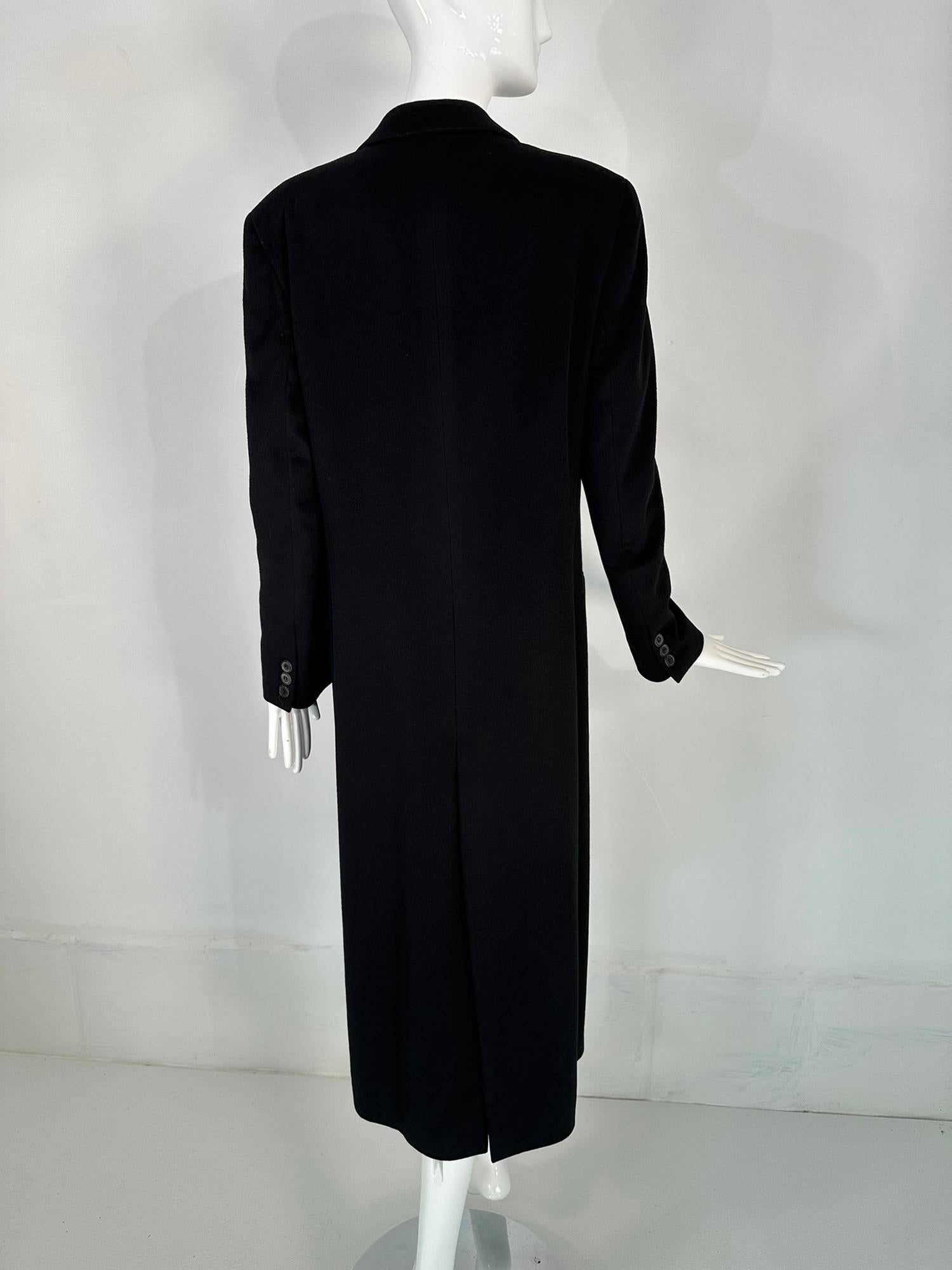 Giorgio Armani Classico Black Label Black Cashmere Double Breasted Winter Coat 3