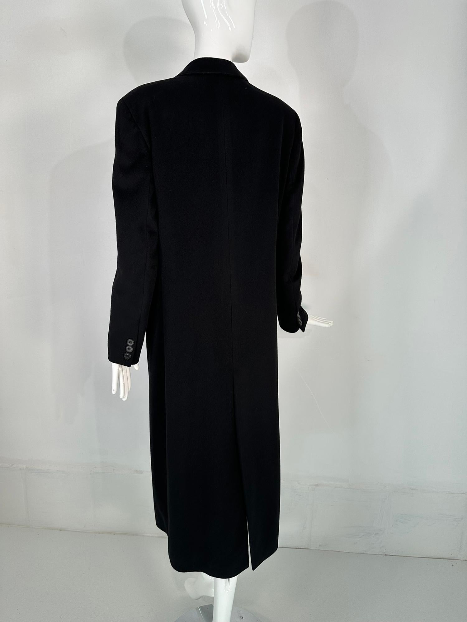 Giorgio Armani Classico Black Label Black Cashmere Double Breasted Winter Coat 4