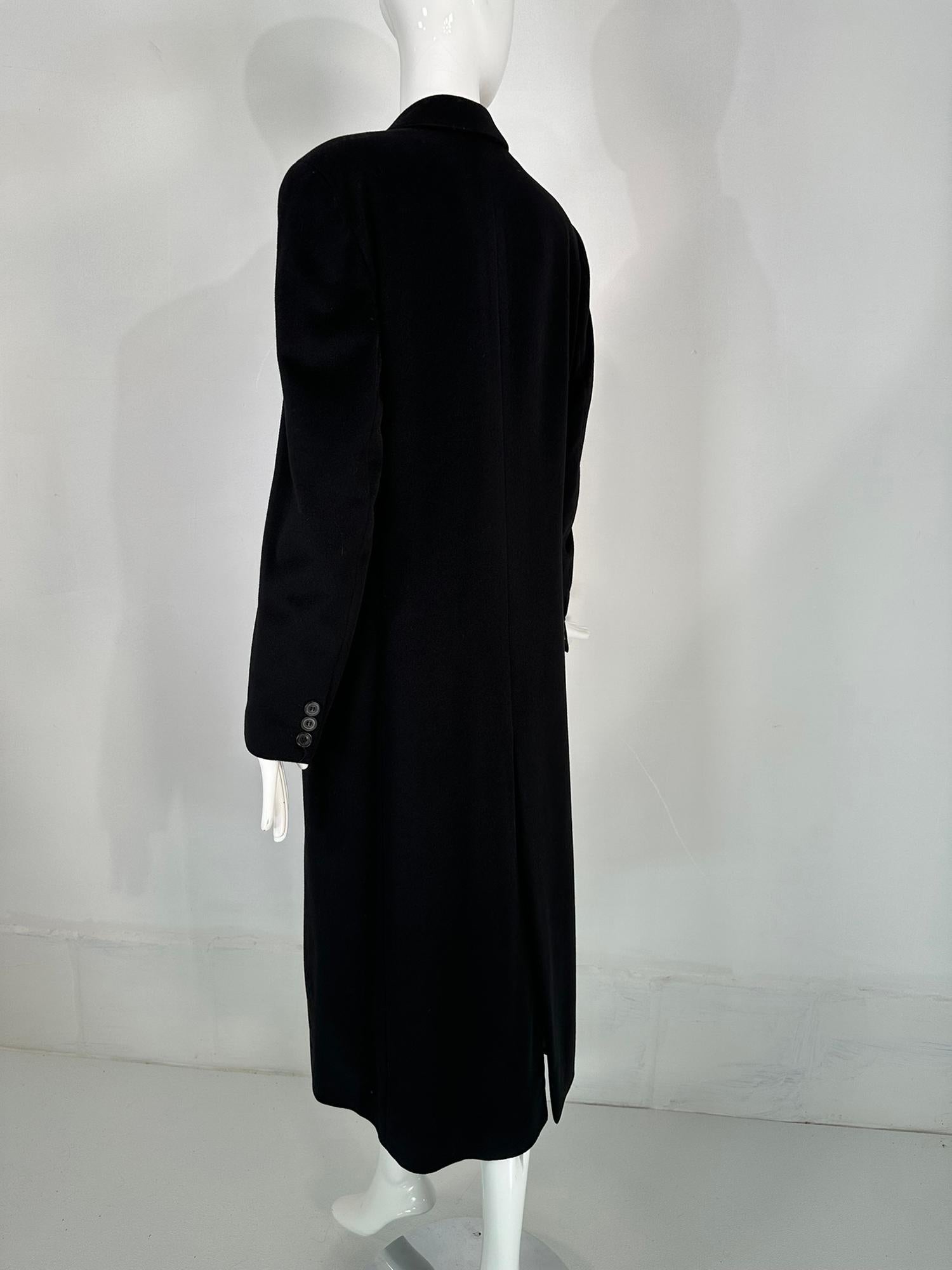 Giorgio Armani Classico Black Label Black Cashmere Double Breasted Winter Coat 5