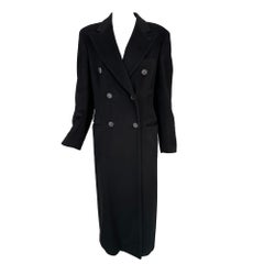 Giorgio Armani Classico Black Label Schwarzer Kaschmir-Zweireiher-Wintermantel