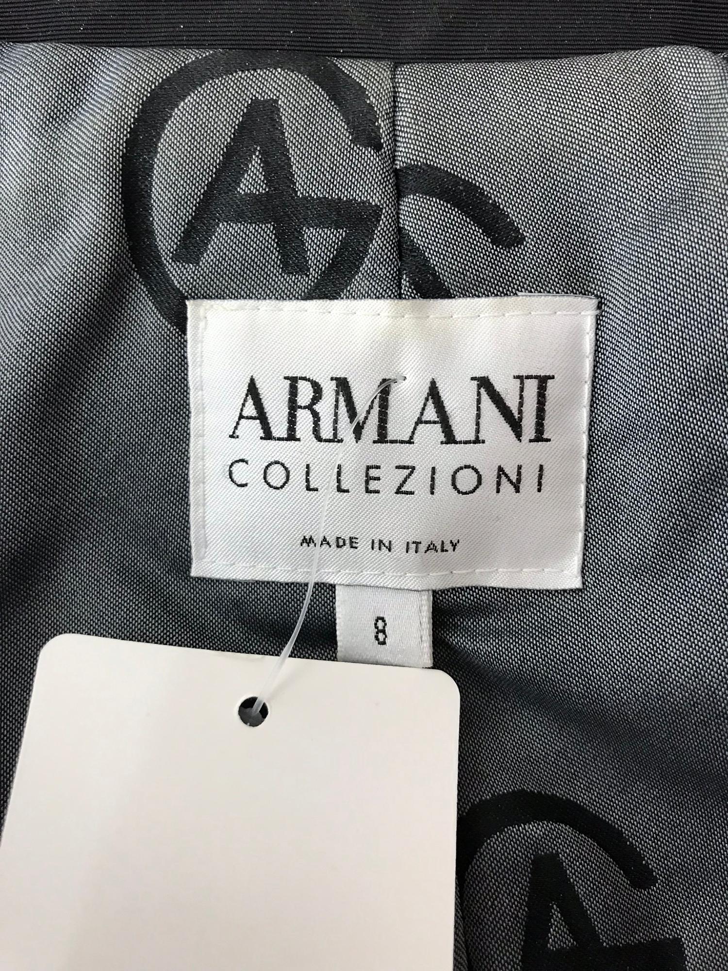 Giorgio Armani Collezioni Black Nylon Single Breasted Riding Jacket 6