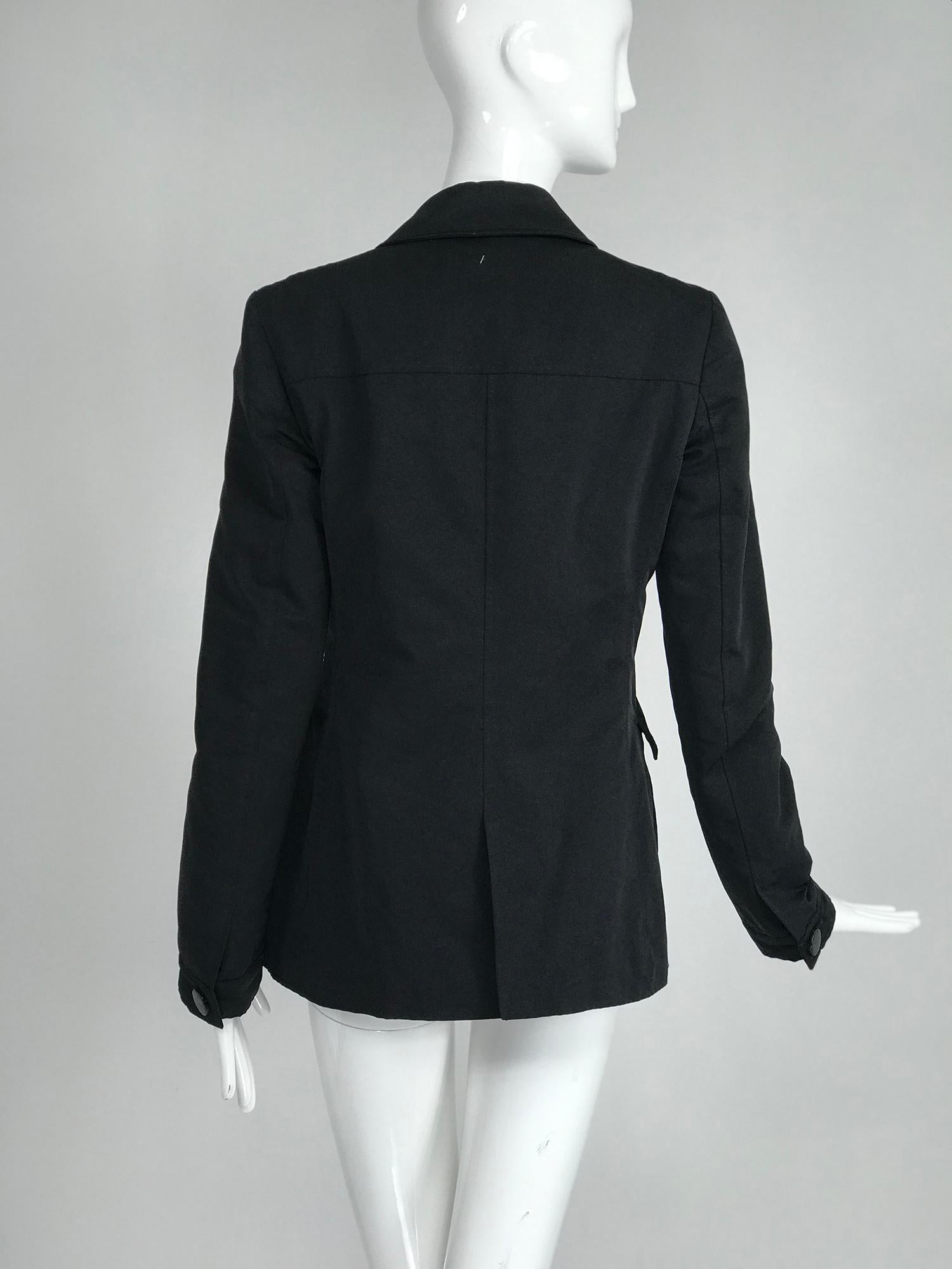 Women's Giorgio Armani Collezioni Black Nylon Single Breasted Riding Jacket
