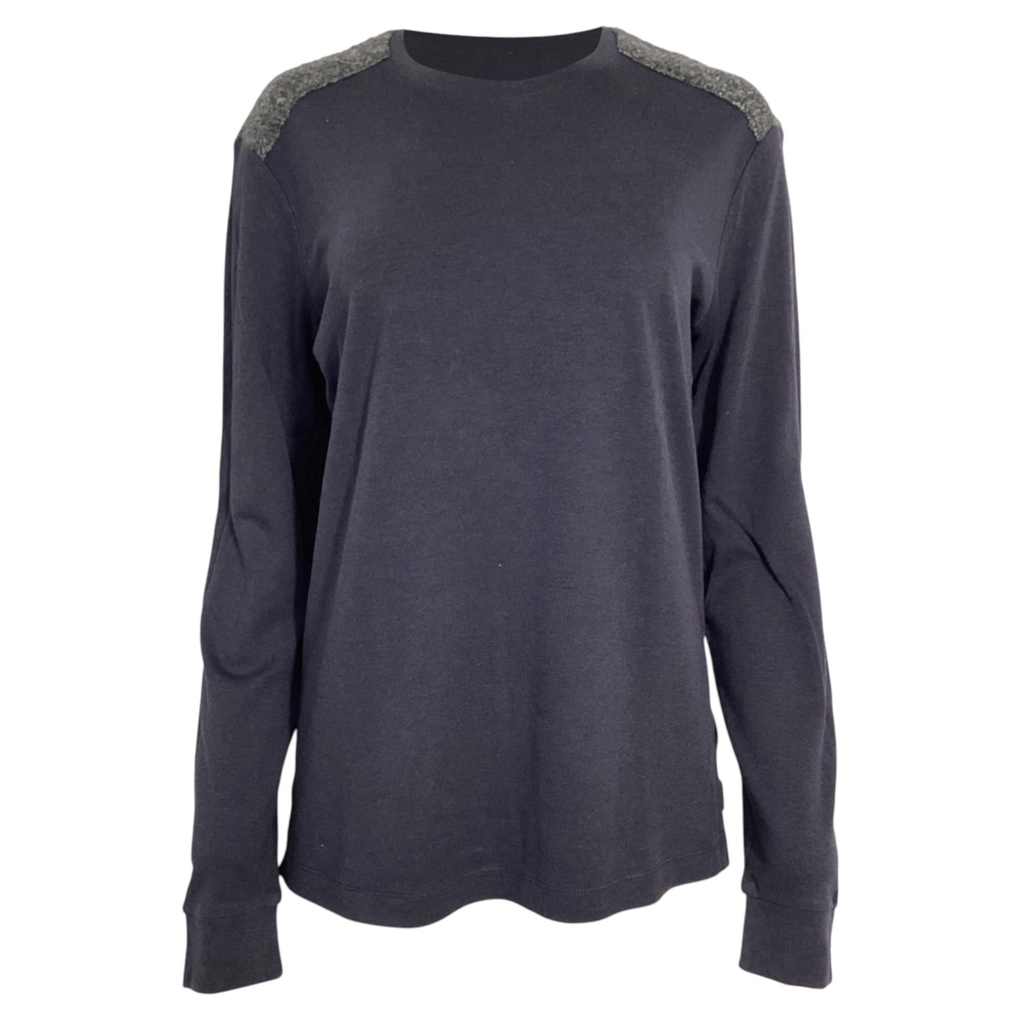 Maglione Giorgio Armani con effetto color block in cotone blu navy e grigio