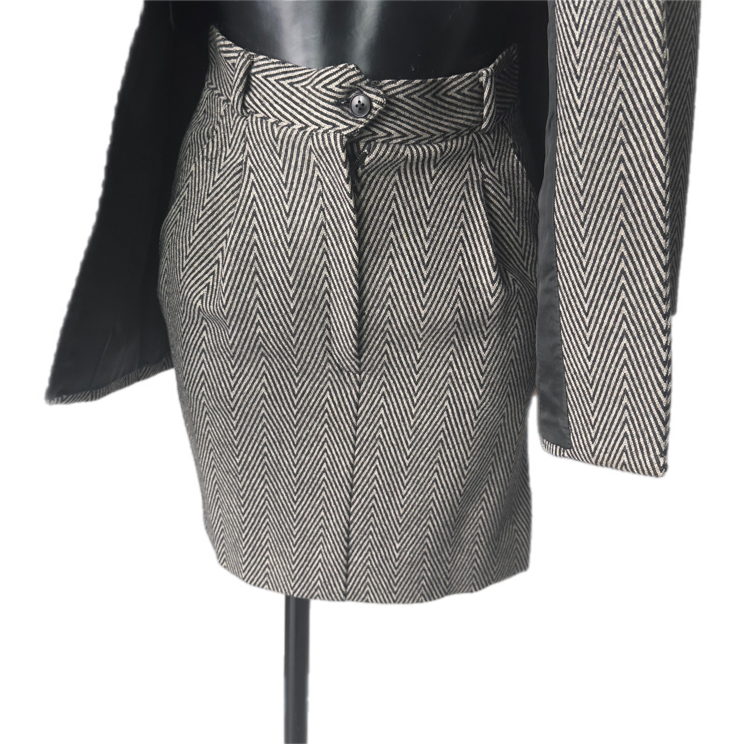 Giorgio Armani Completo Chevron in Lana – Anni ’80, Made in Italy in vendita 5
