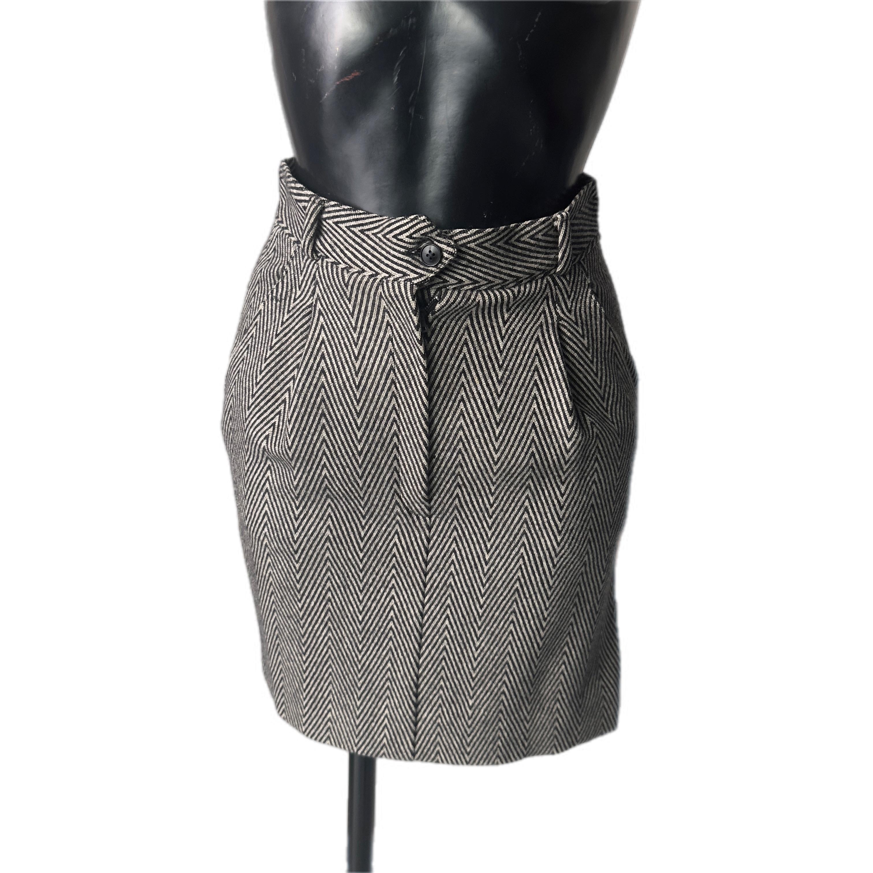 Giorgio Armani Completo Chevron in Lana – Anni ’80, Made in Italy in vendita 6