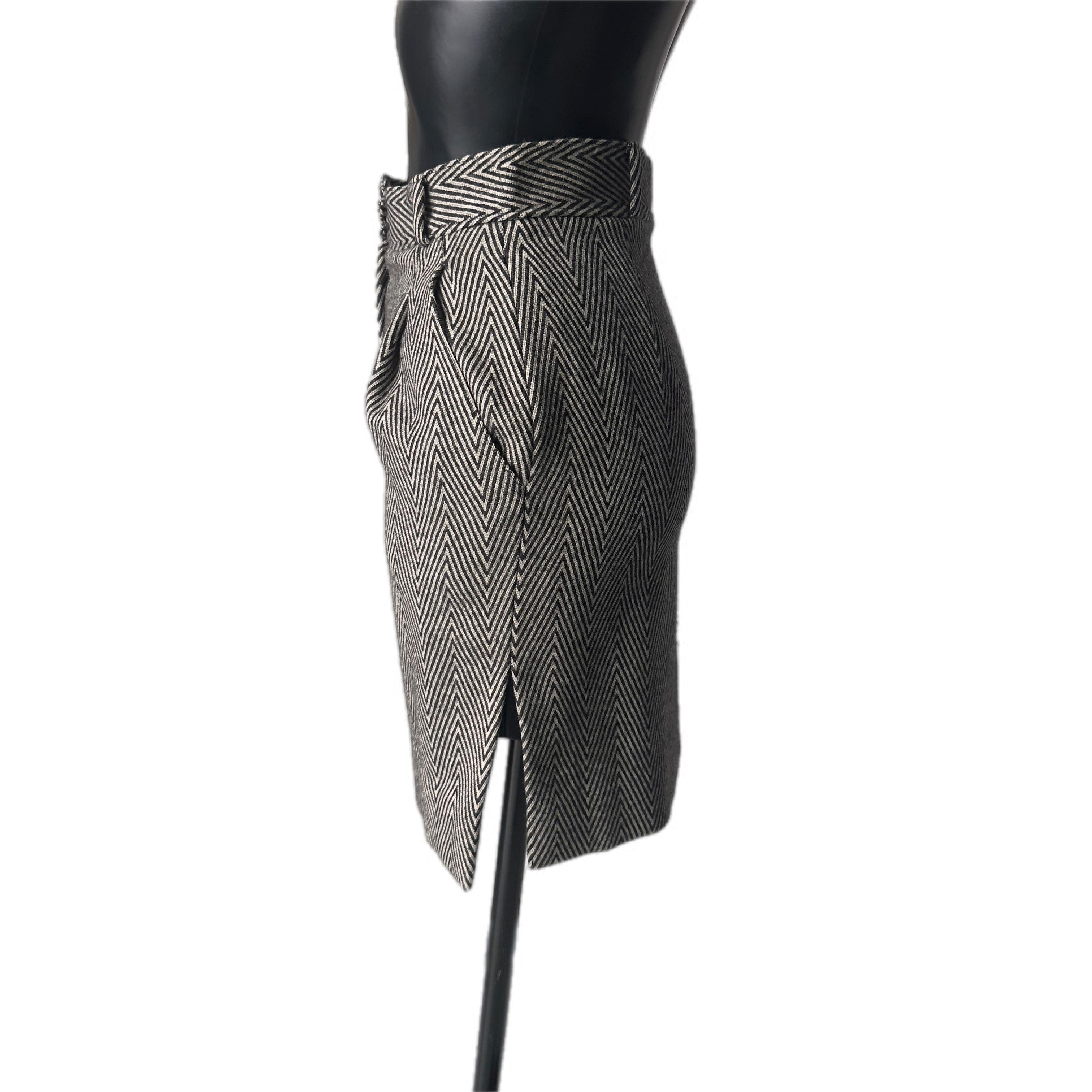 Giorgio Armani Completo Chevron in Lana – Anni ’80, Made in Italy in vendita 7
