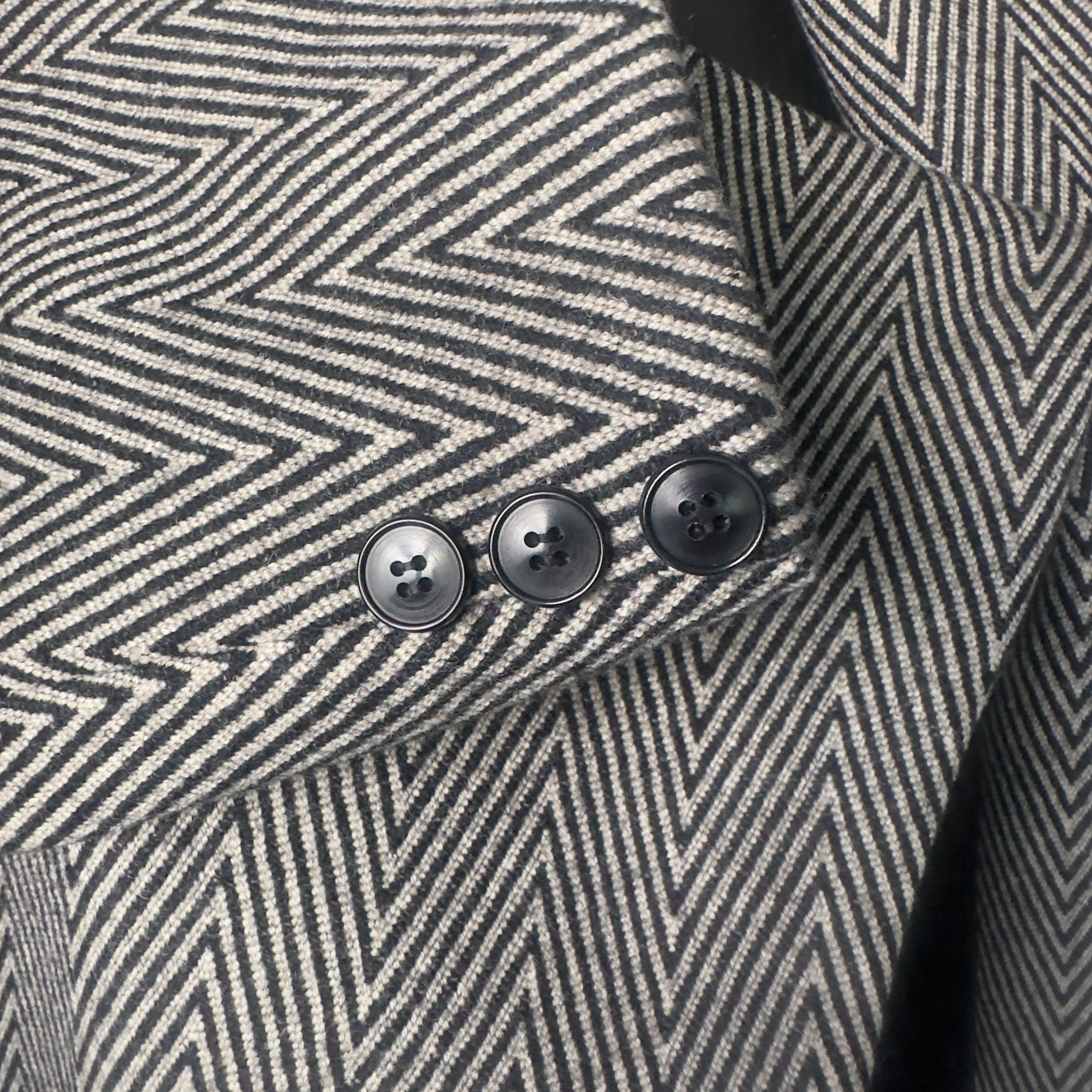 Giorgio Armani Completo Chevron in Lana – Anni ’80, Made in Italy in vendita 11