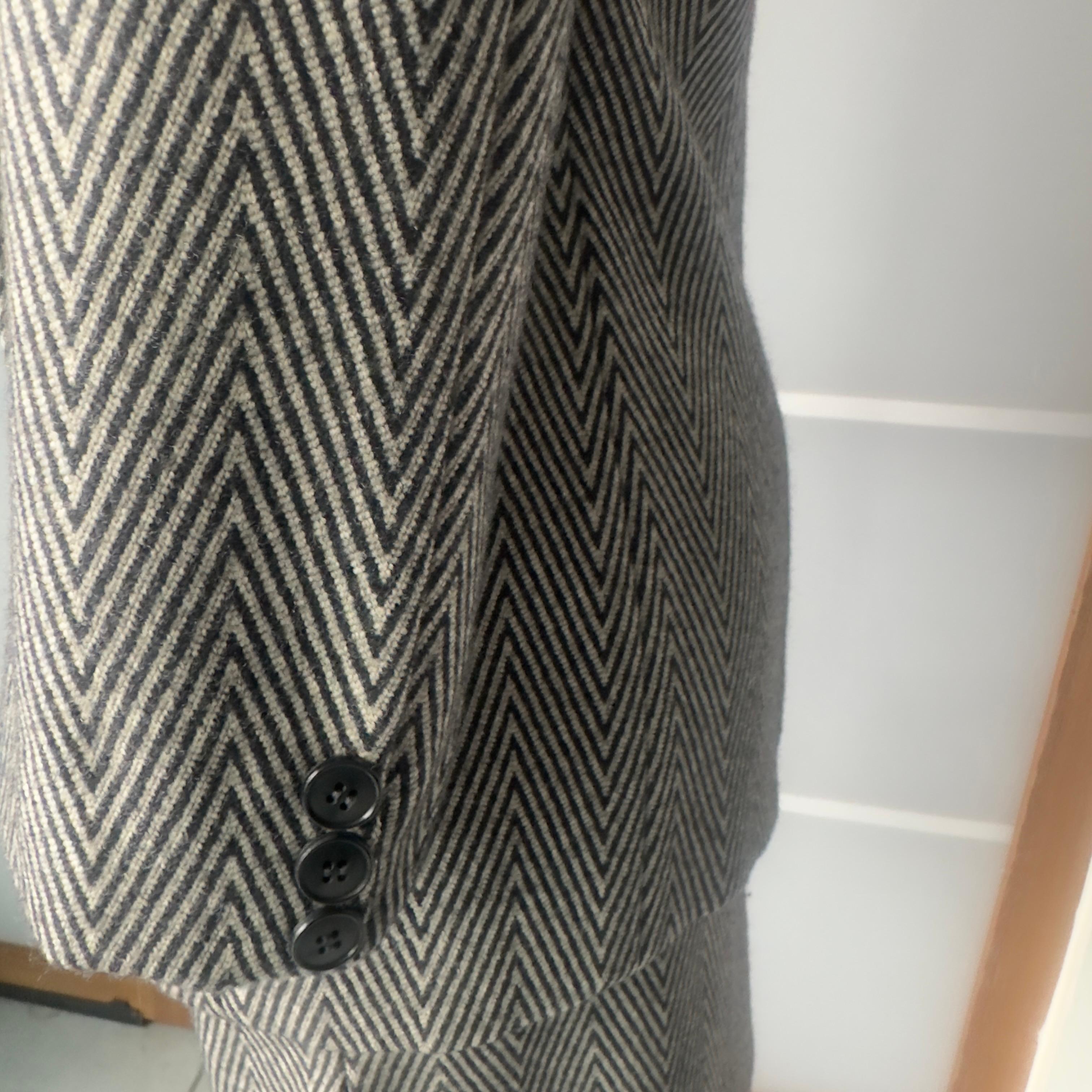 Giorgio Armani Completo Chevron in Lana – Anni ’80, Made in Italy in vendita 14