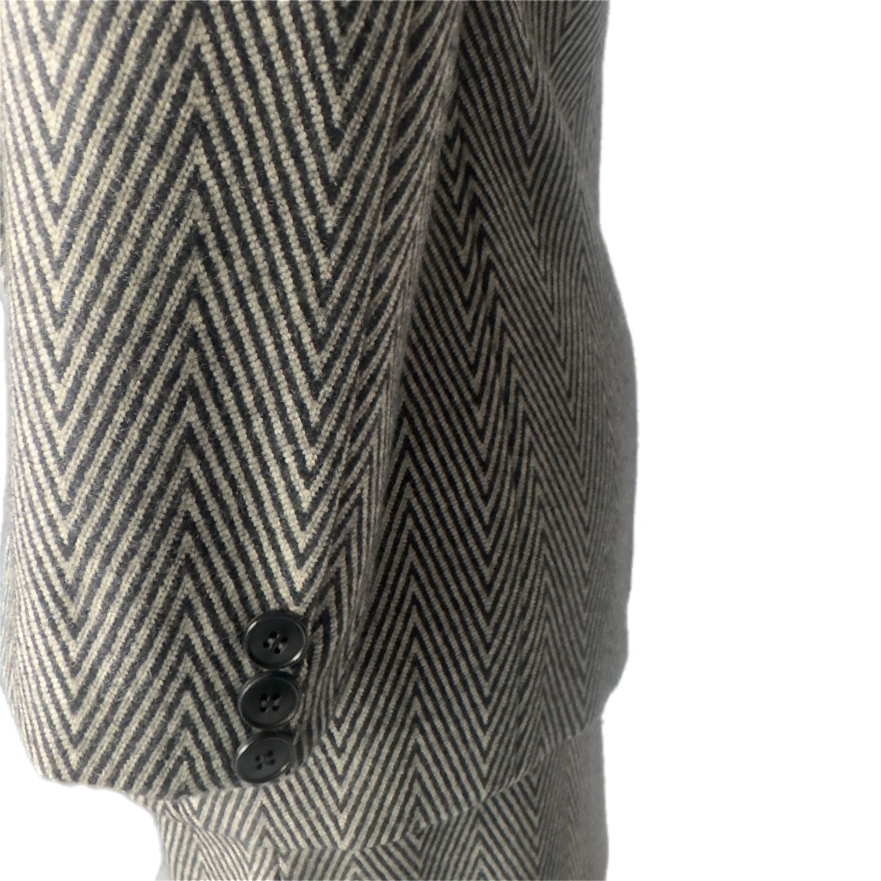 Giorgio Armani Completo Chevron in Lana – Anni ’80, Made in Italy In condizioni ottime in vendita a Basaluzzo, IT