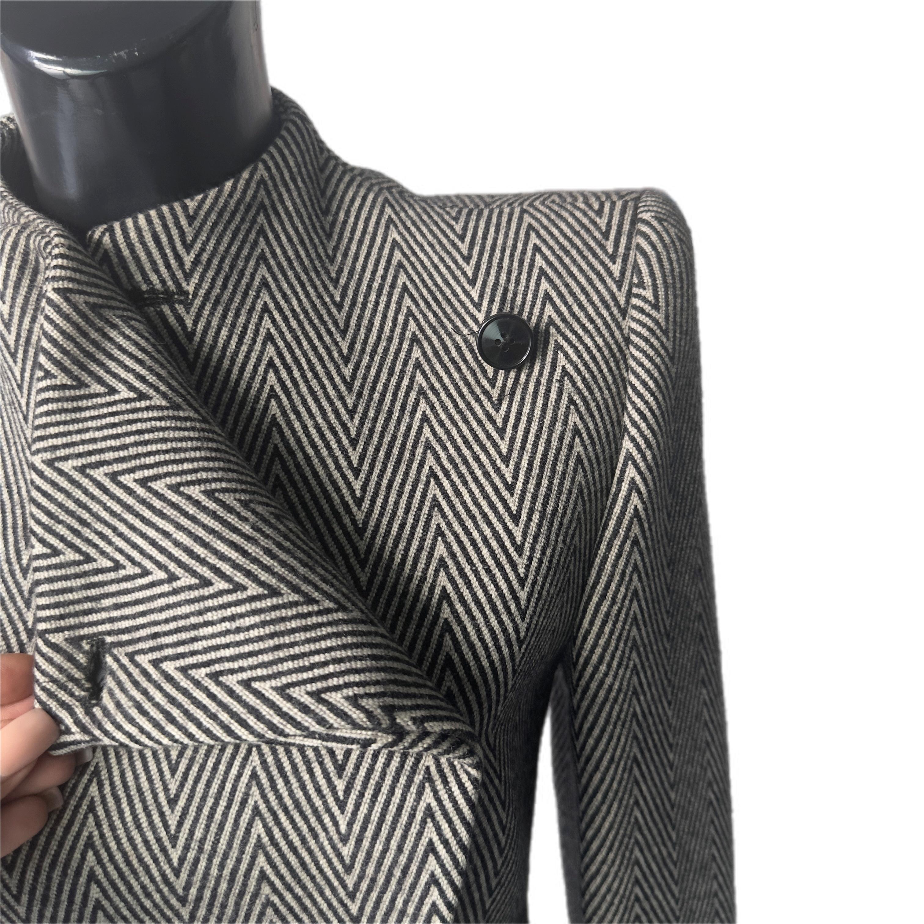 Giorgio Armani Completo Chevron in Lana – Anni ’80, Made in Italy in vendita 3