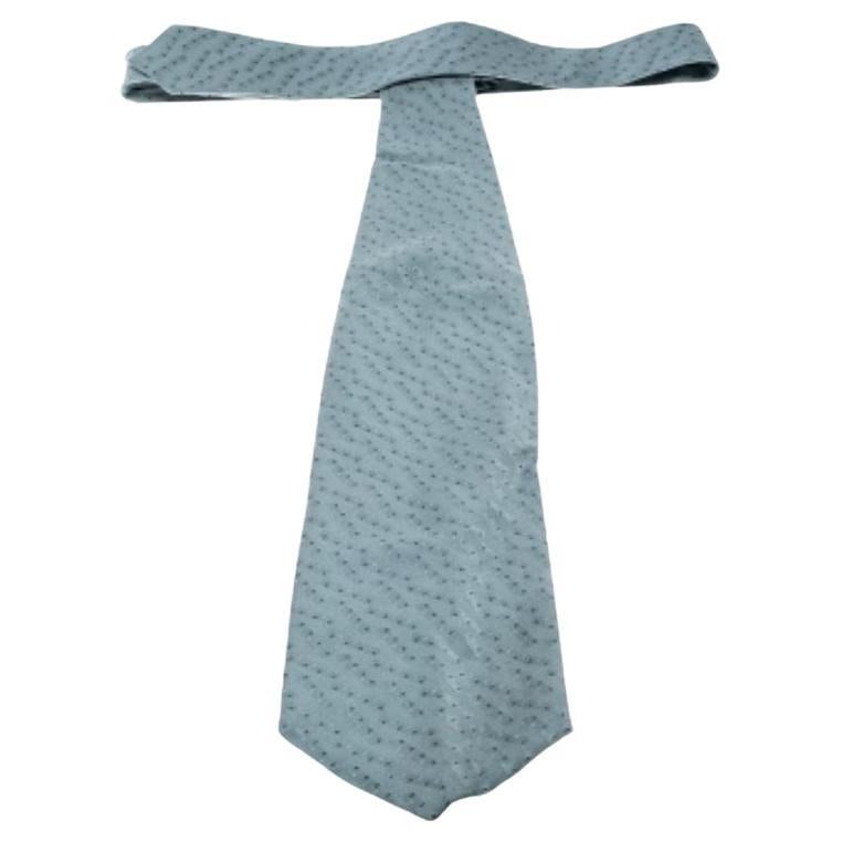 Giorgio Armani Traditionelle Krawatte aus grauem Jacquard-Seiden- und Baumwolle mit Cravatte-Muster im Angebot