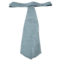Giorgio Armani Cravatte Grey Jacquard Silk and Cotton Traditional Tie
