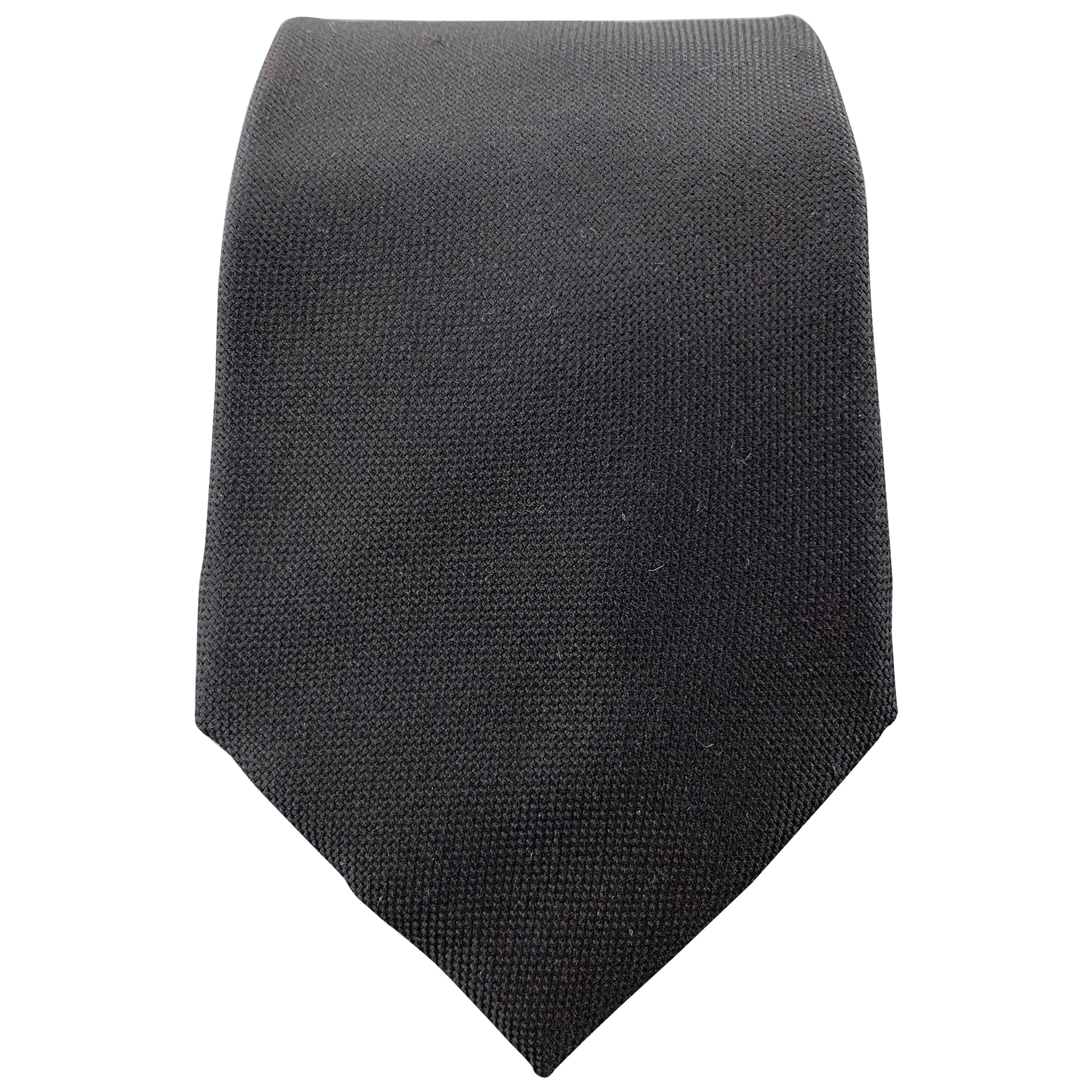 GIORGIO ARMANI Cravatte Woven Black Silk Tie