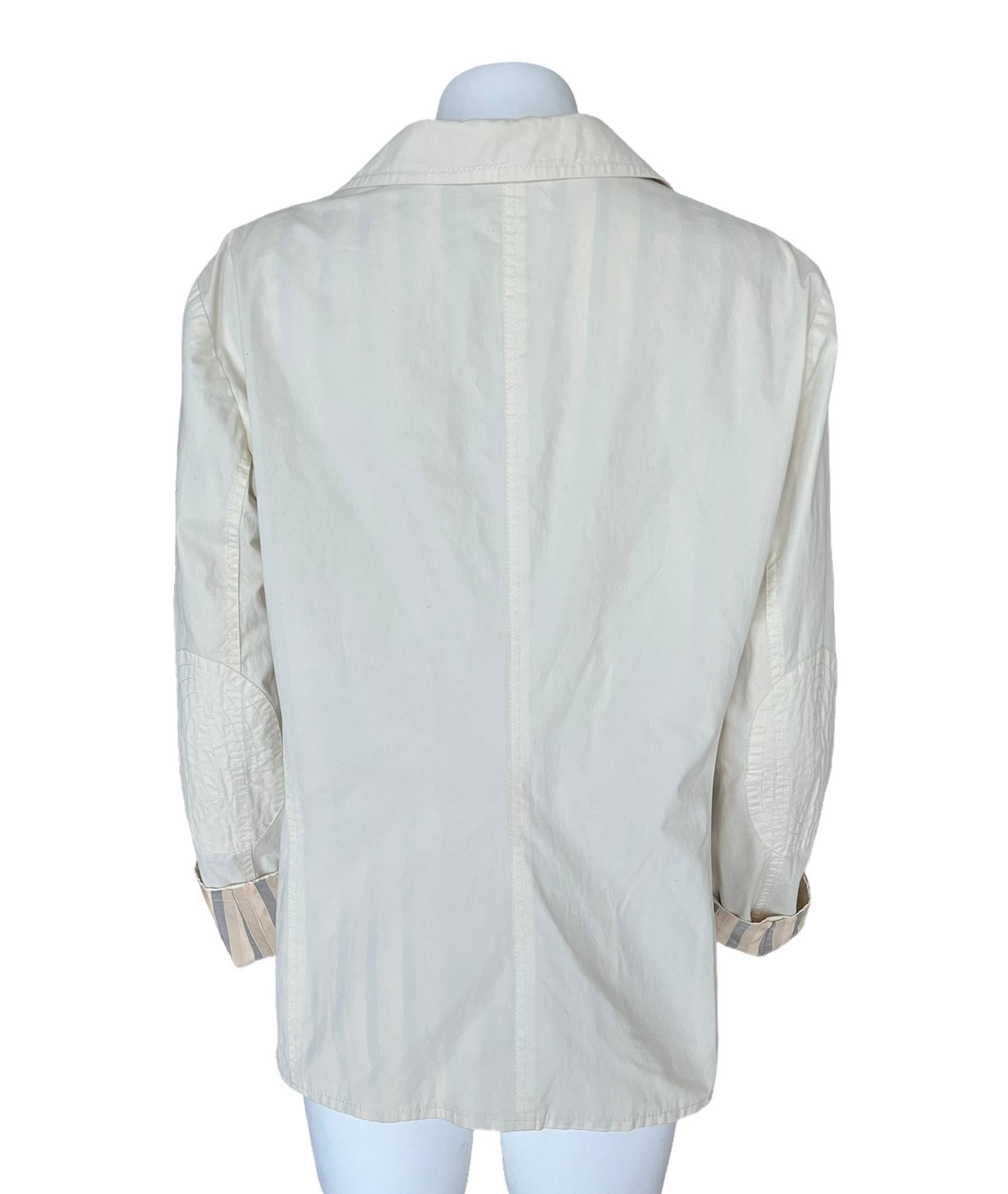 Gray Giorgio Armani Cream Blazer Jacket For Sale