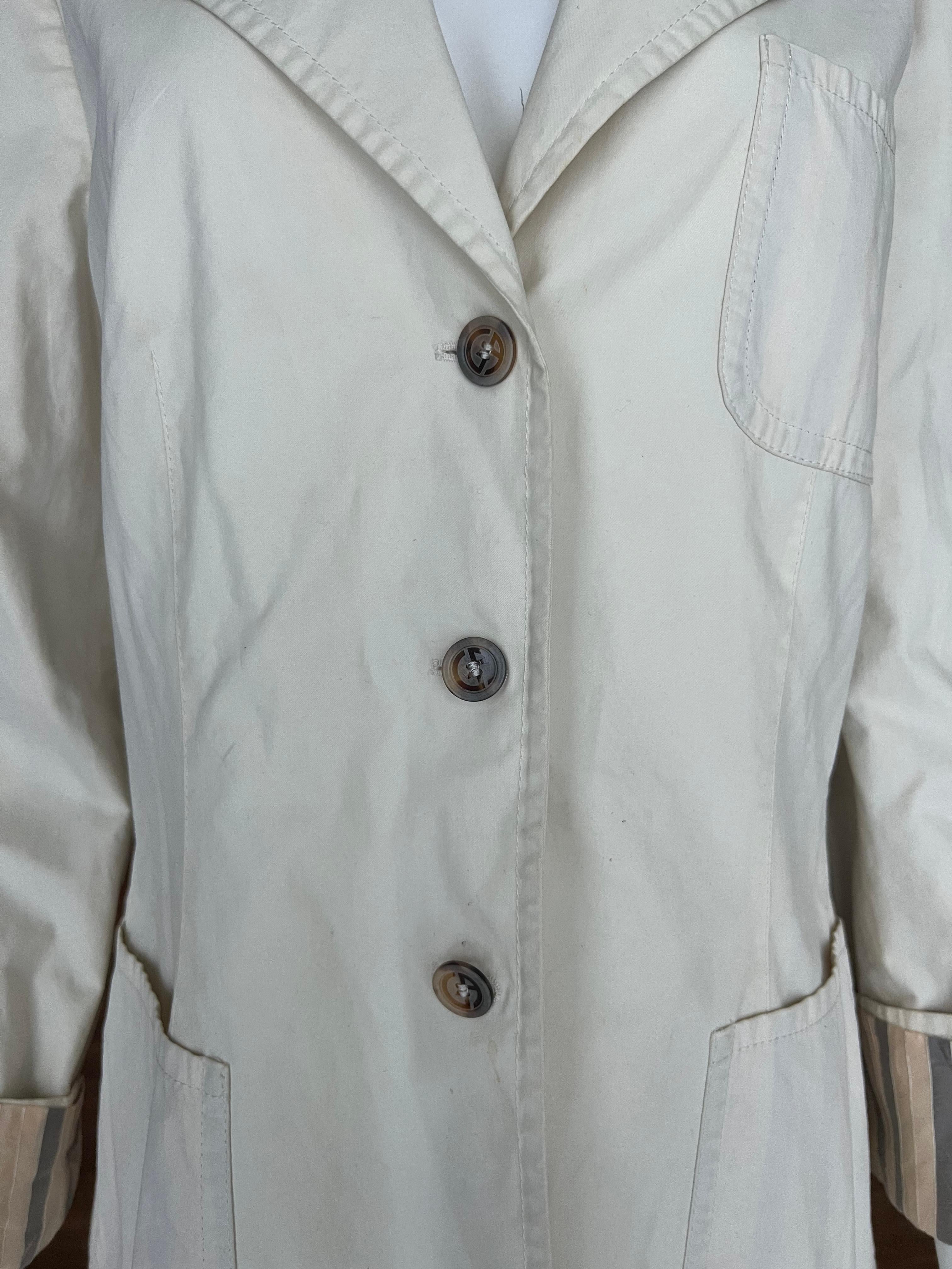 Giorgio Armani Cream Blazer Jacket For Sale 3