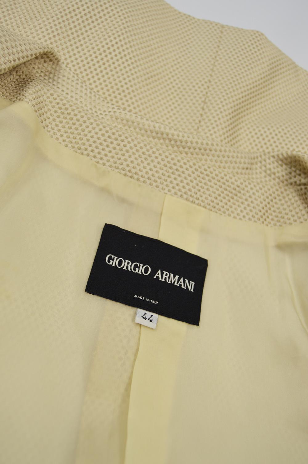 Giorgio Armani Cream Brocade Jacquard Jacket with Origami Flower Lapel For Sale 1