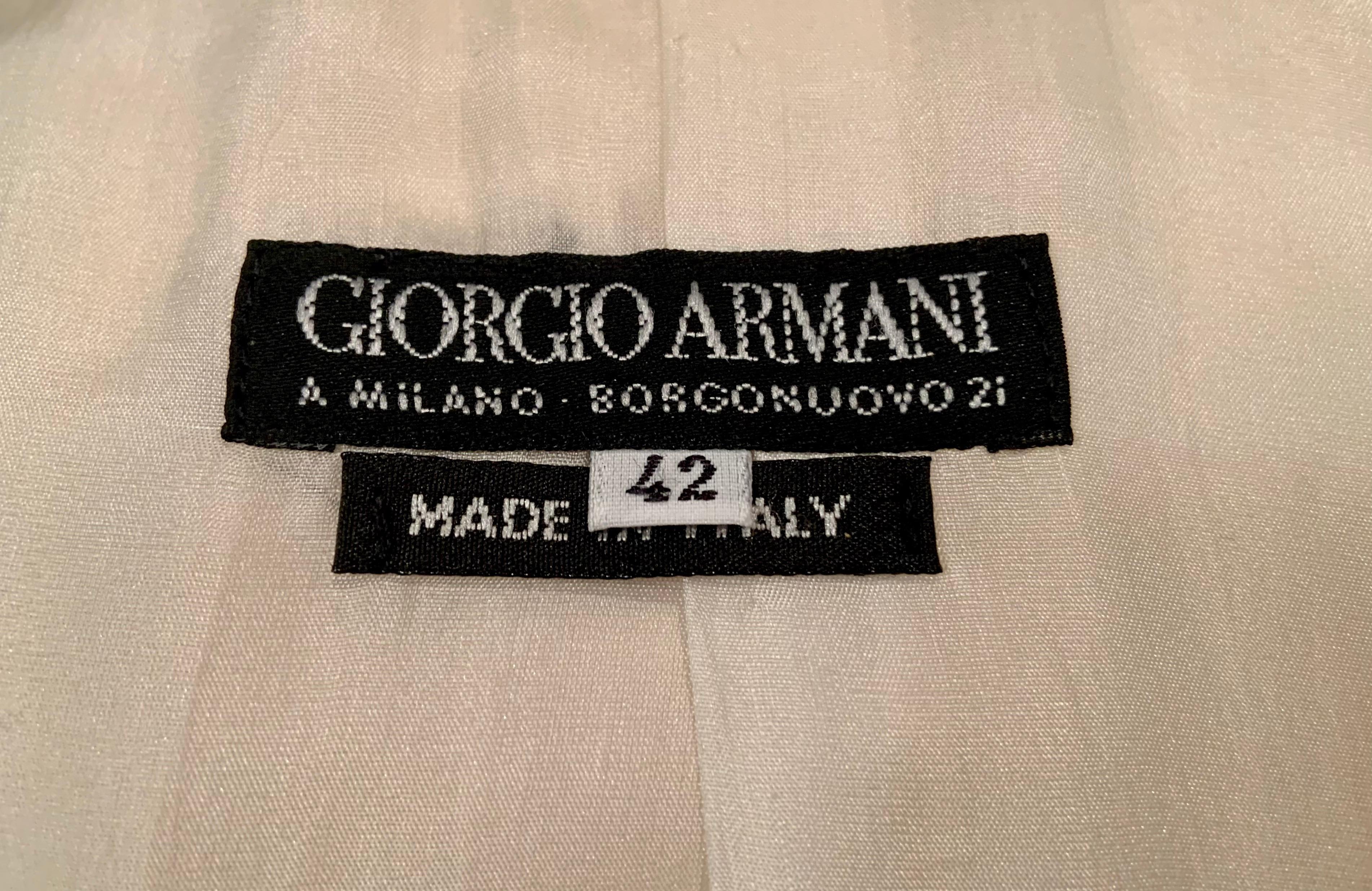 Women's Giorgio Armani Cream Silk Single Button Jacket  For Sale
