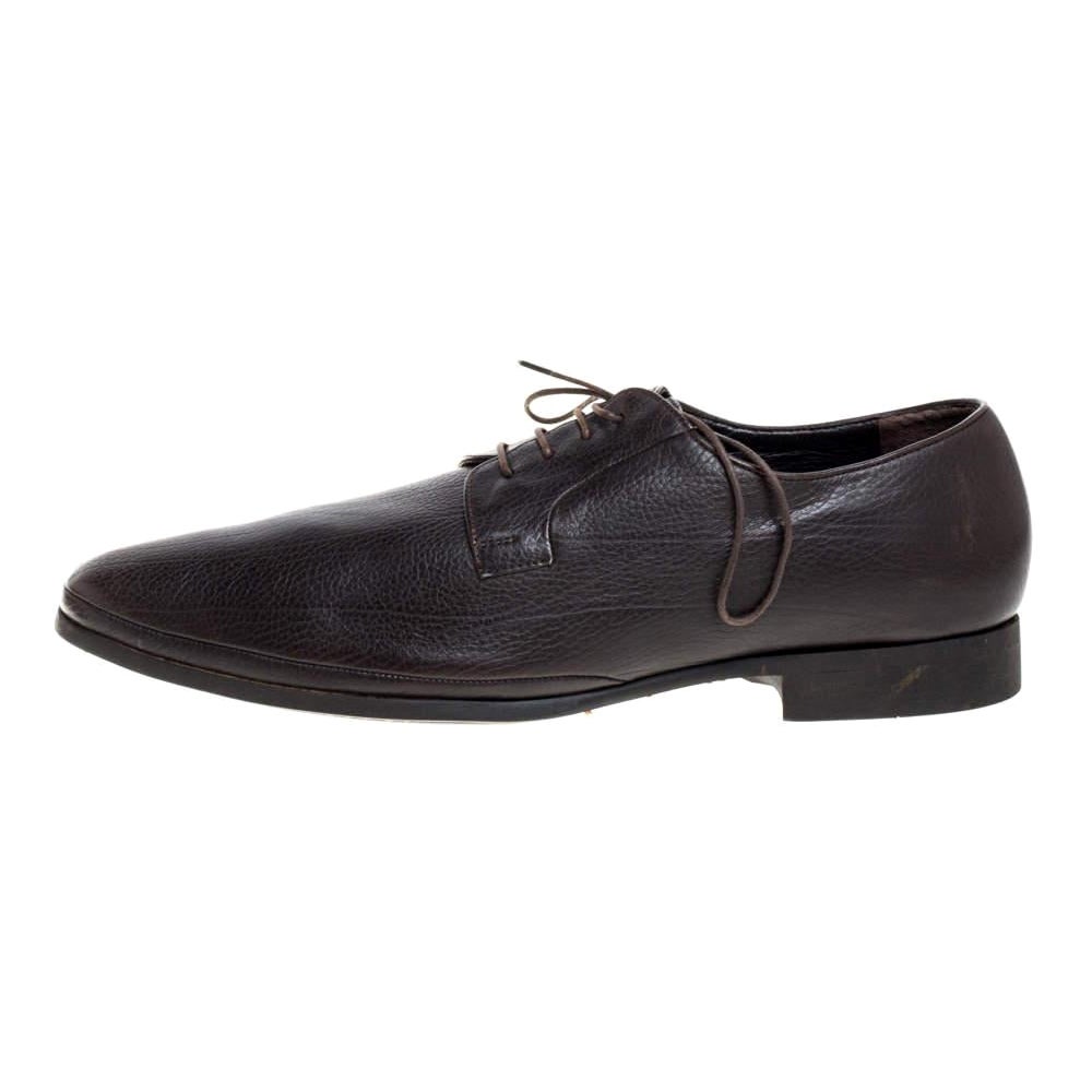 Giorgio Armani Dark Brown Leather Classic Oxfords Size 44