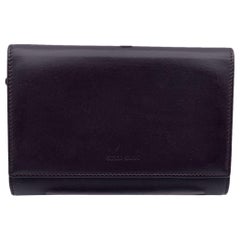 Giorgio Armani Dark Brown Leather Flap Wallet Coin Purse