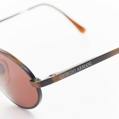 GIORGIO ARMANI dark brown lens metal frame 90's style tiny sunglasses