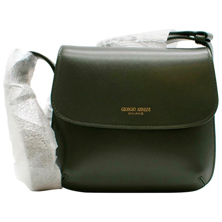 Dark Green Logo-Stamp Shoulder Bag 