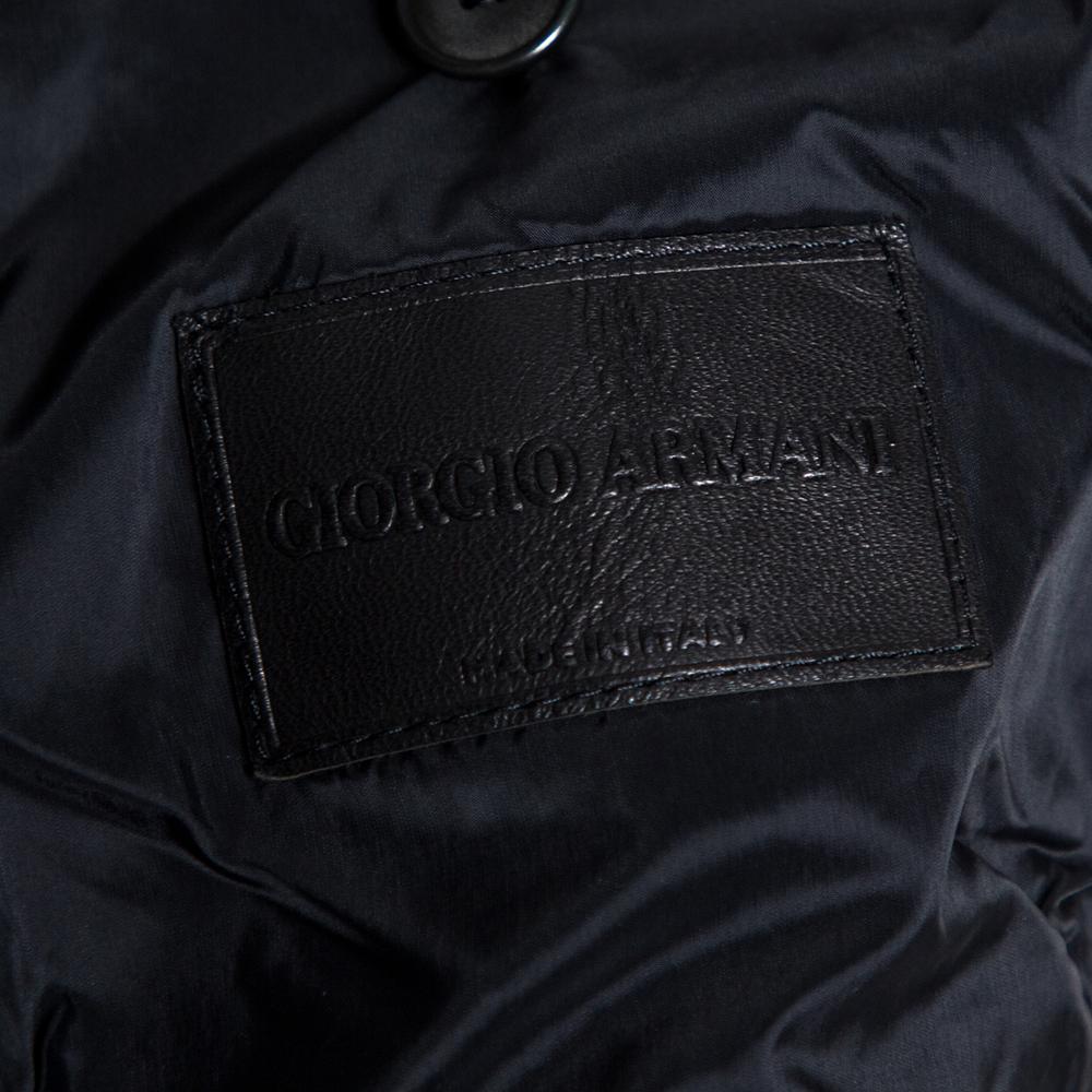 Men's Giorgio Armani Dark Grey Mesh Button Front Blazer XL