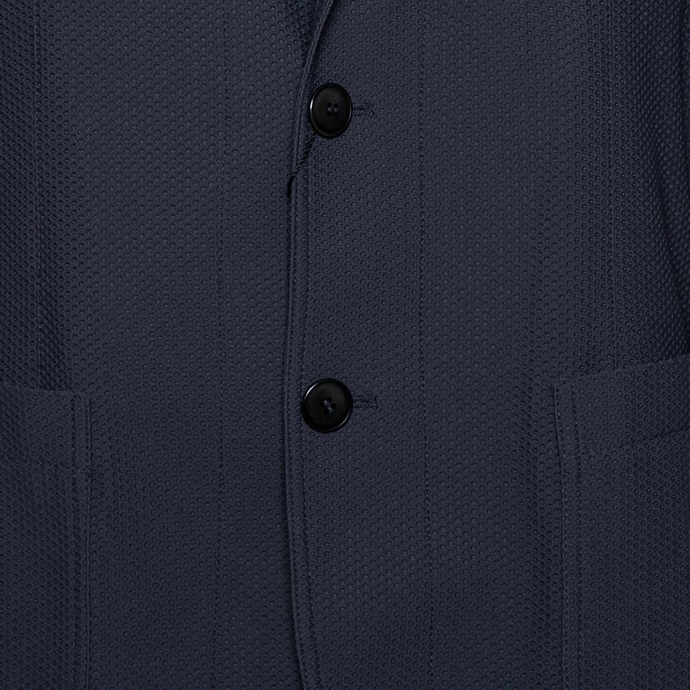 Giorgio Armani Dark Grey Mesh Button Front Blazer XL 1