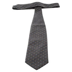 Giorgio Armani Diagonal Striped Wool and Silk Dotted Jacquard Tie
