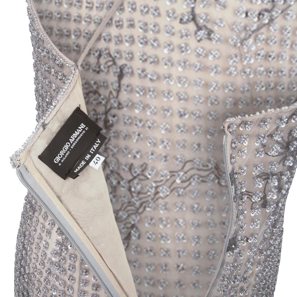 Giorgio Armani Giorgio Armani Kleid Perlen Fleurette auf Tüll Formal Kleid 40 / 6 Neu im Angebot 12