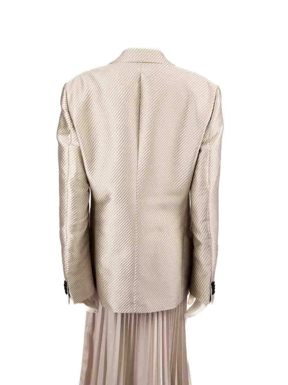Beige Giorgio Armani blazer rayé écru taille XXXL en vente